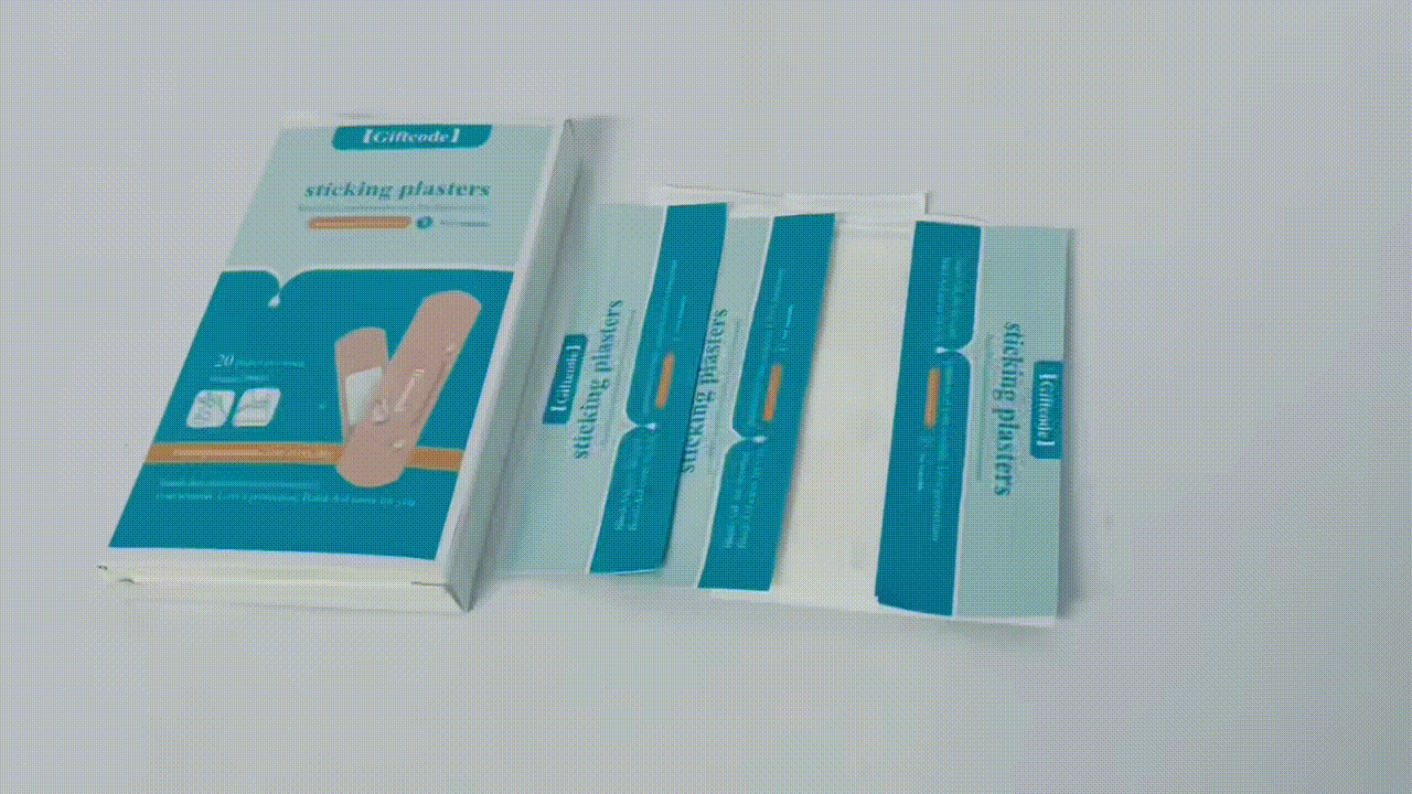 Giftcode sticking plasters Flexible Fabric Adhesive Bandages for Comfortable Flexible Protection & Wound Care of Minor Cuts, Scrapes, Wounds