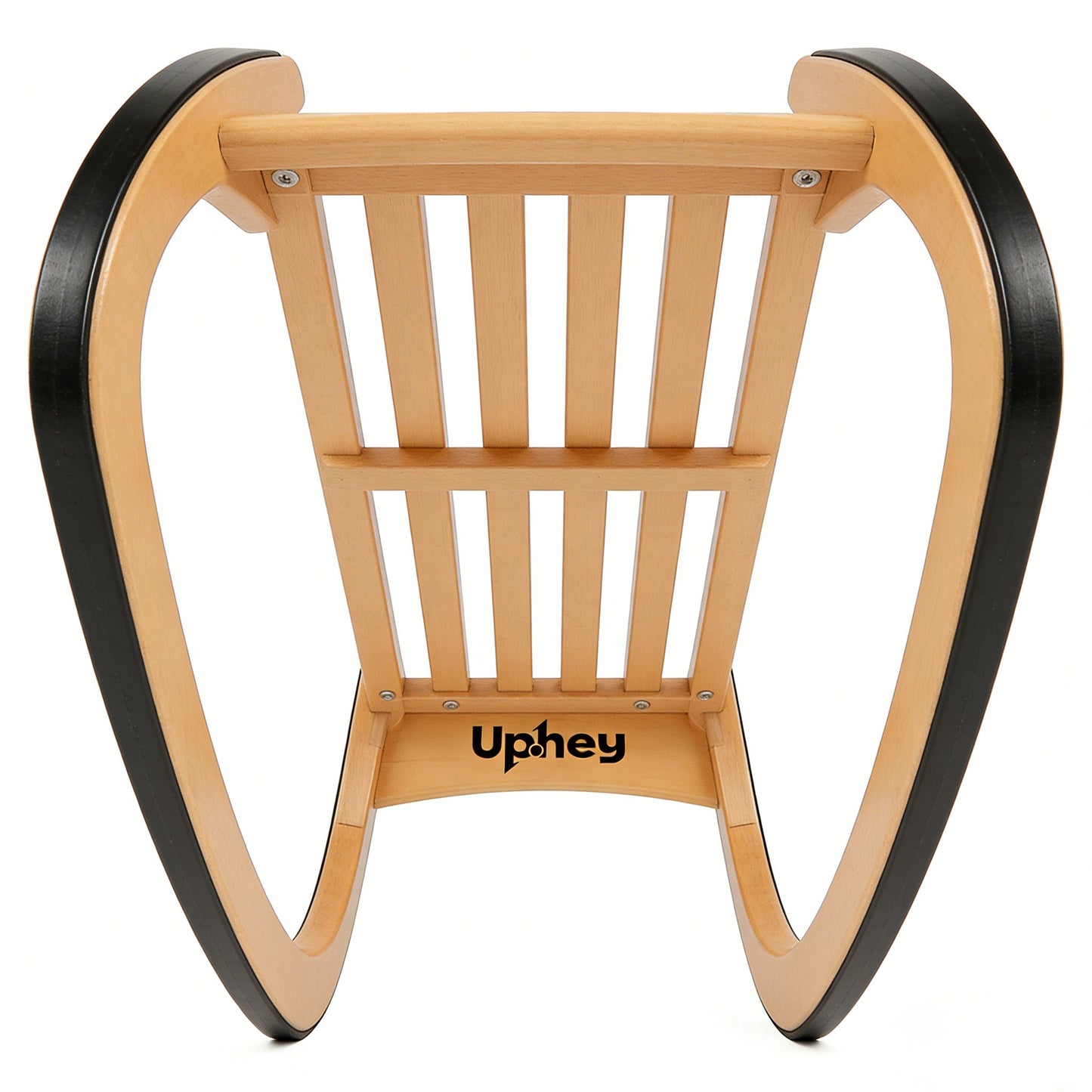 Uphey Classic Wooden Bobsled, Heavy-Duty Beech Wood Toboggan for Kids and Adults, Durable Retro Sled with Anti-Collision Design for Outdoor Snow Sledding