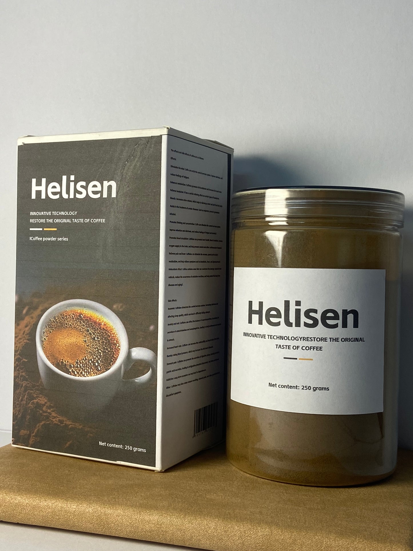 Helisen Coffee Instant Cold Brew Coffee Granules Medium Dark Roast Non-GMO Jar