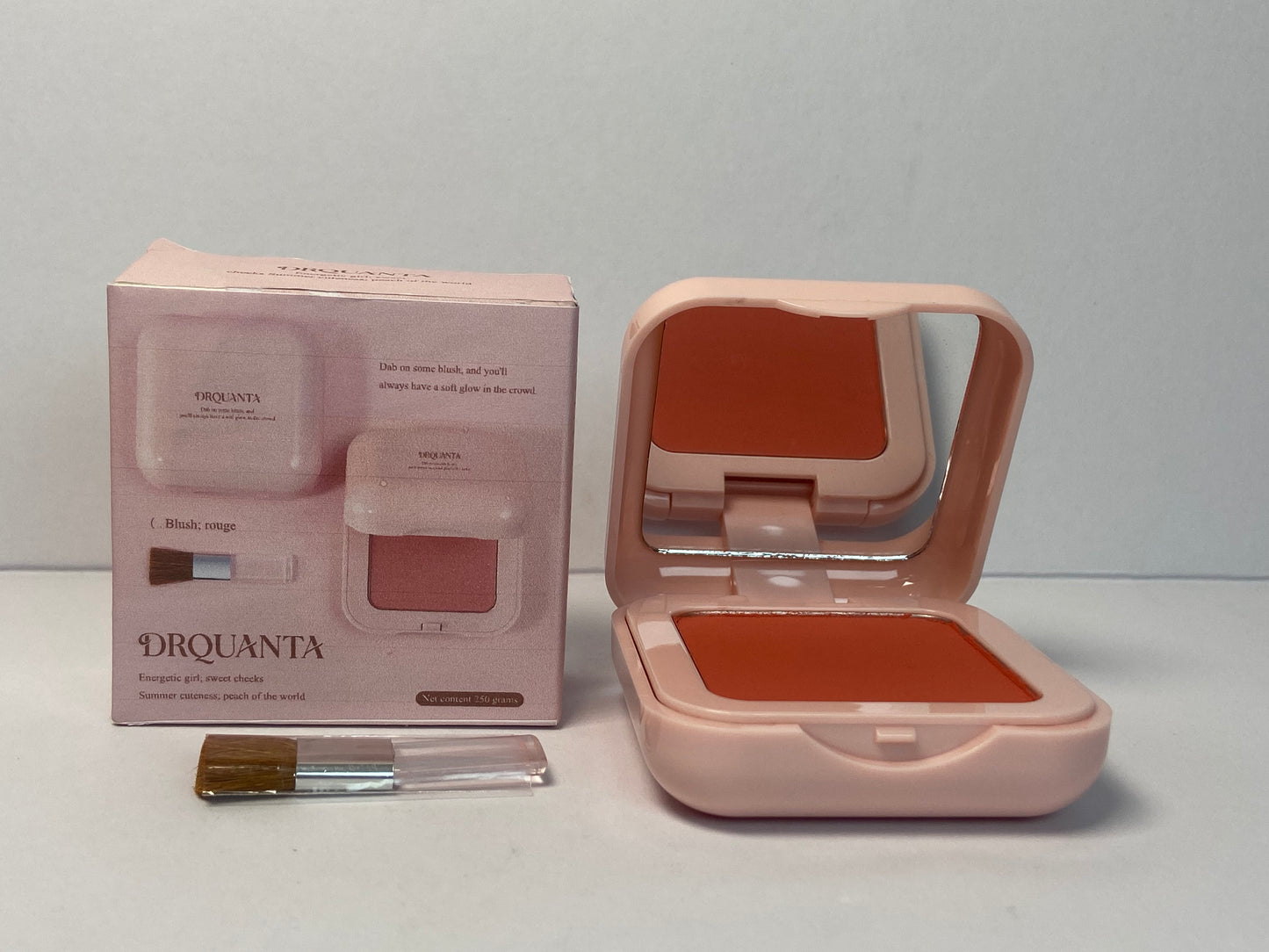 DRQUANTA Blusher Orange-red Matte Finish;Buildable & Blendable Powder Blush for cheeks,Natural Flush for All Skin Tones