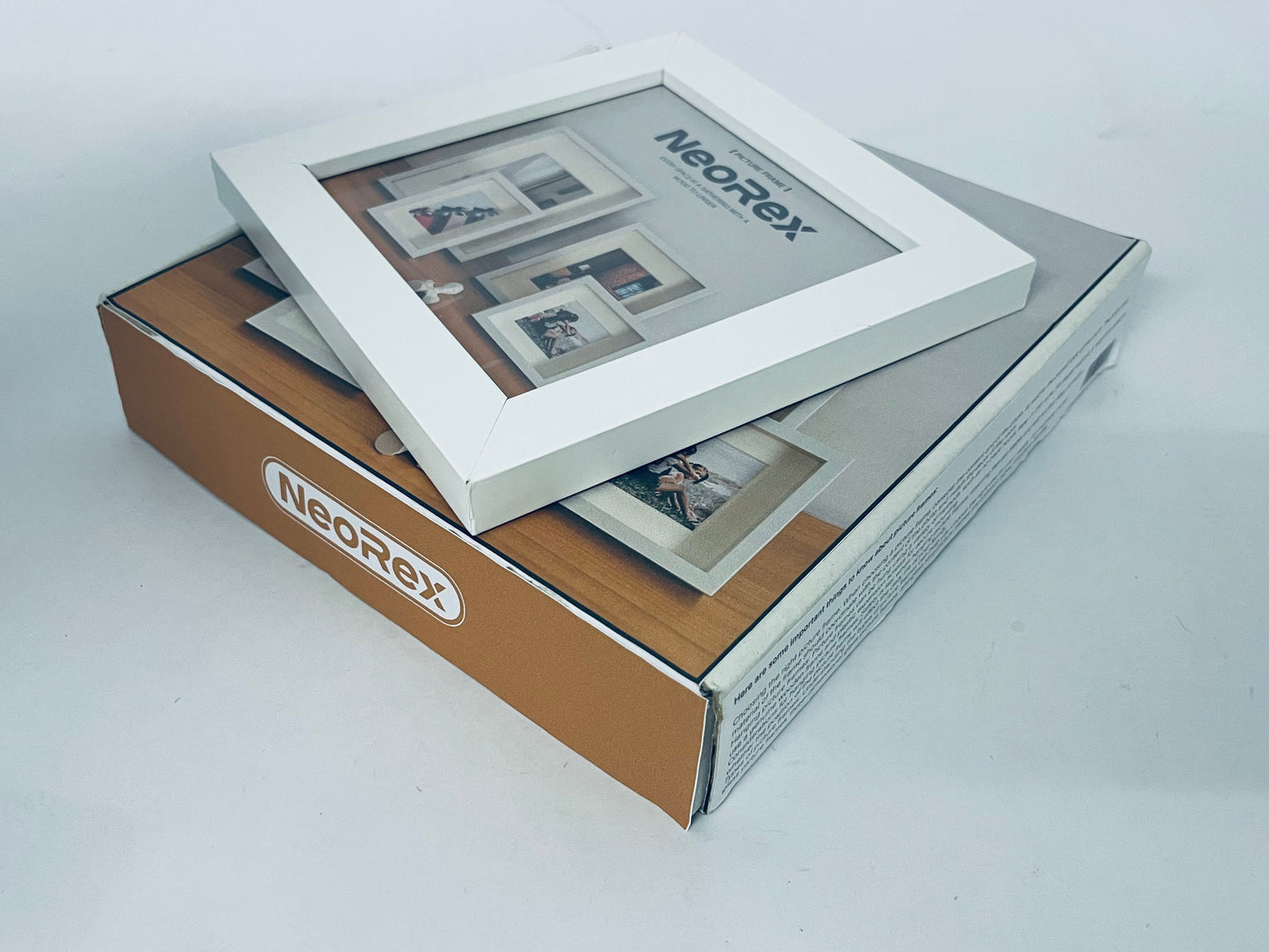 NeoRex Picture Frame, Wall Hanging Photo Frame or Tabletop Display Gallery Frame (White)