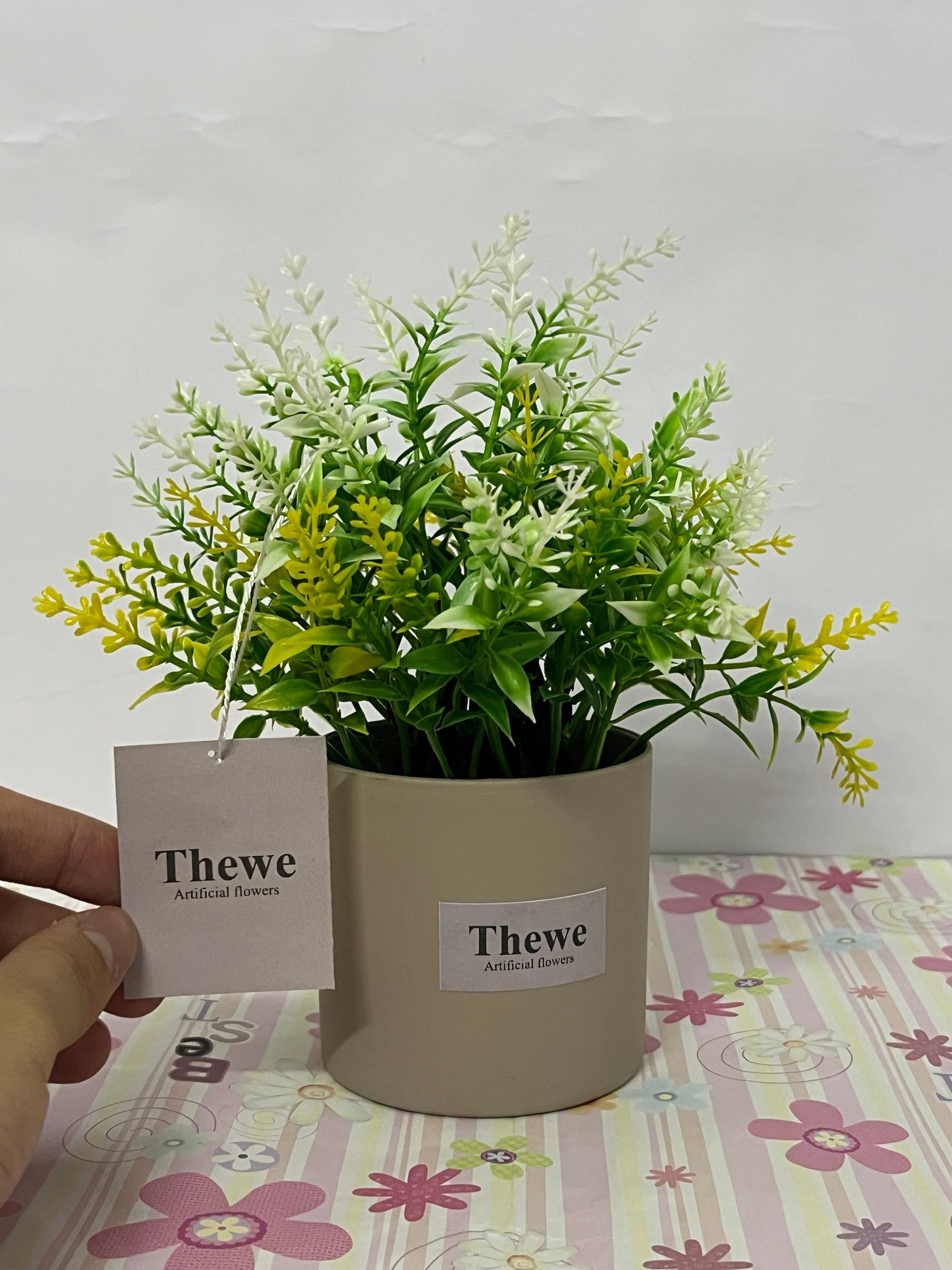 Thewe Artificial flowers Outdoor Decoration, UV Resistant Fake Shrubs Greenery Bushes House Office Garden Patio Indoor Outdoor Decor (Yellow)