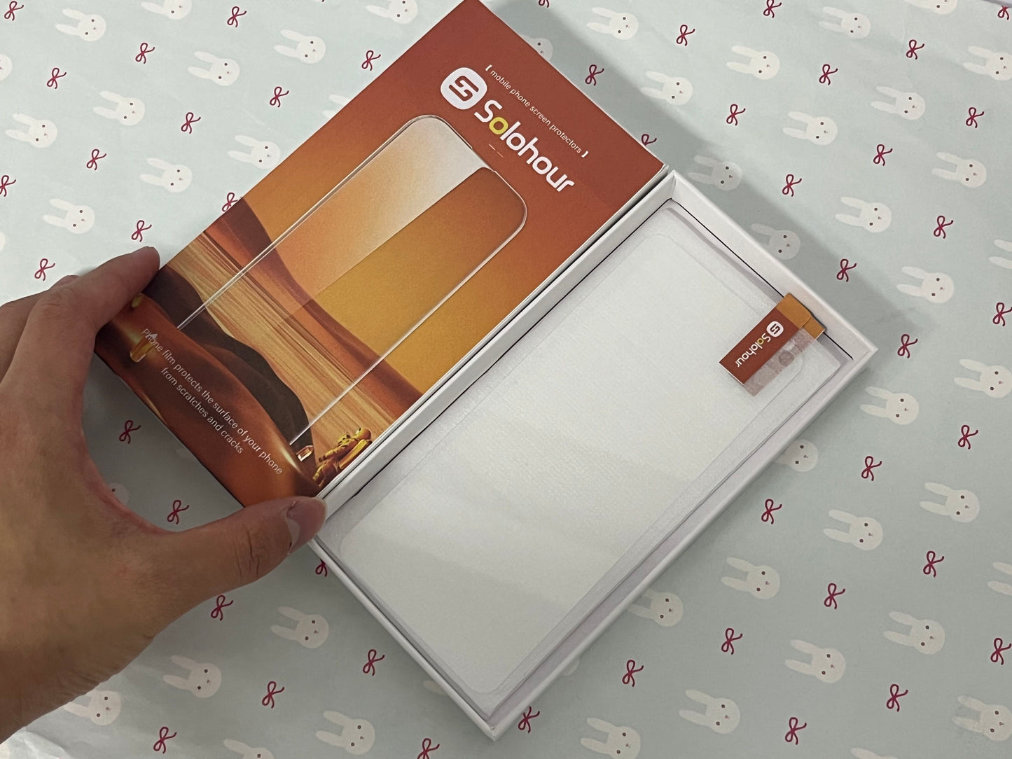 Solohour Tempered Glass Screen, 9H Hardness Anti-Scratch, Shockproof, HD Clear, Full Coverage, 2-Pack