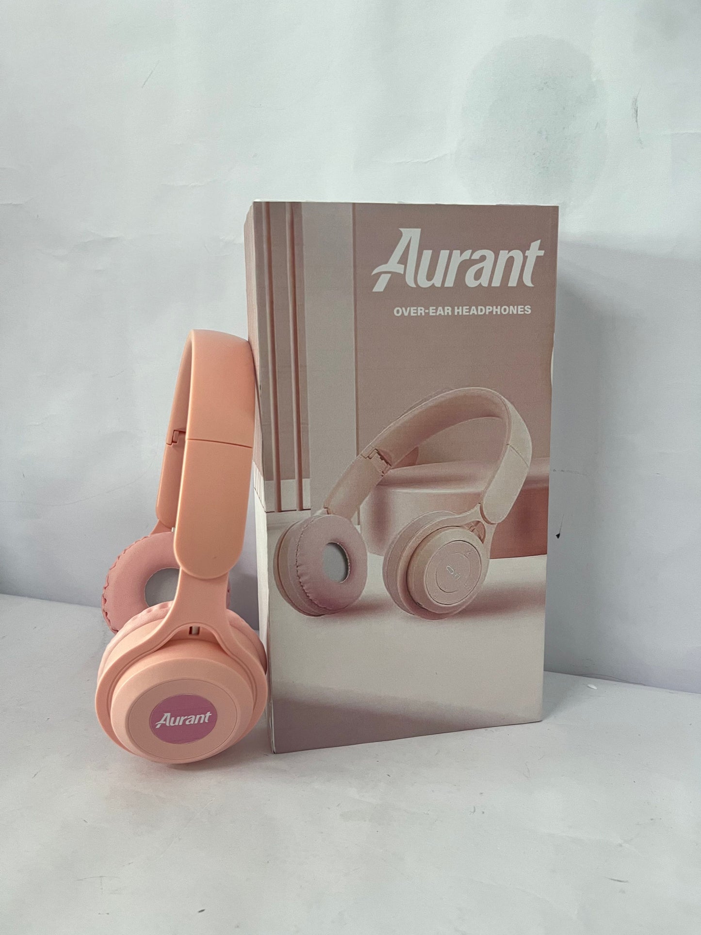 Aurant Over-Ear Wireless Bluetooth Headphones, Pink Stylish Headset with Stereo Sound, Long Battery Life & Comfortable Earpads for Music, Travel, Work & Study
