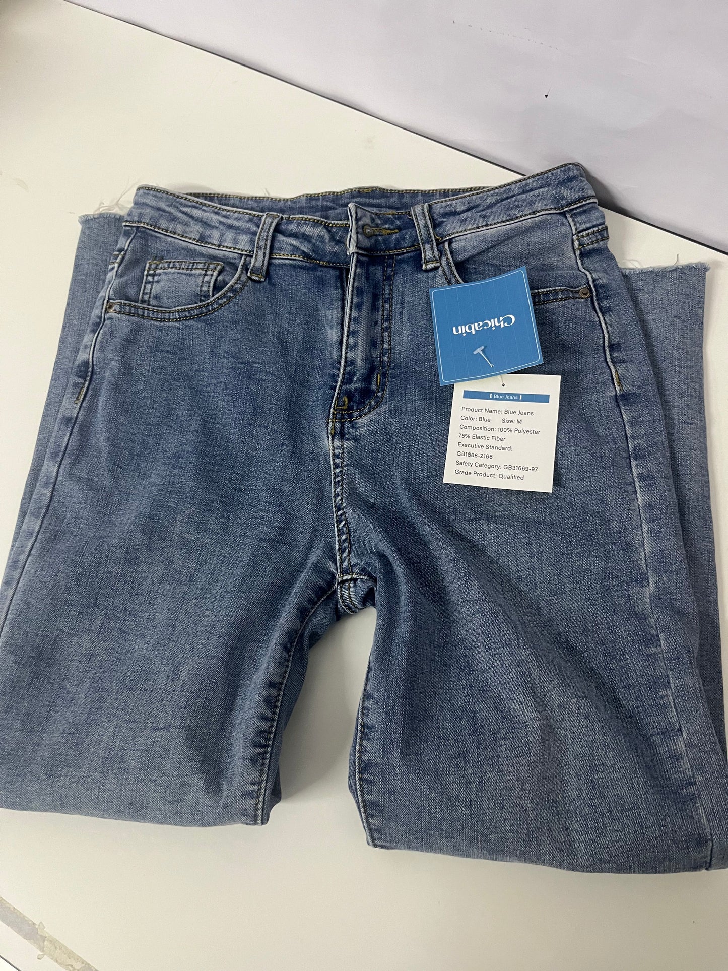 【Chicabin Light Blue Elastic Jeans】—— Stylish & Comfortable Daily Bottoms
