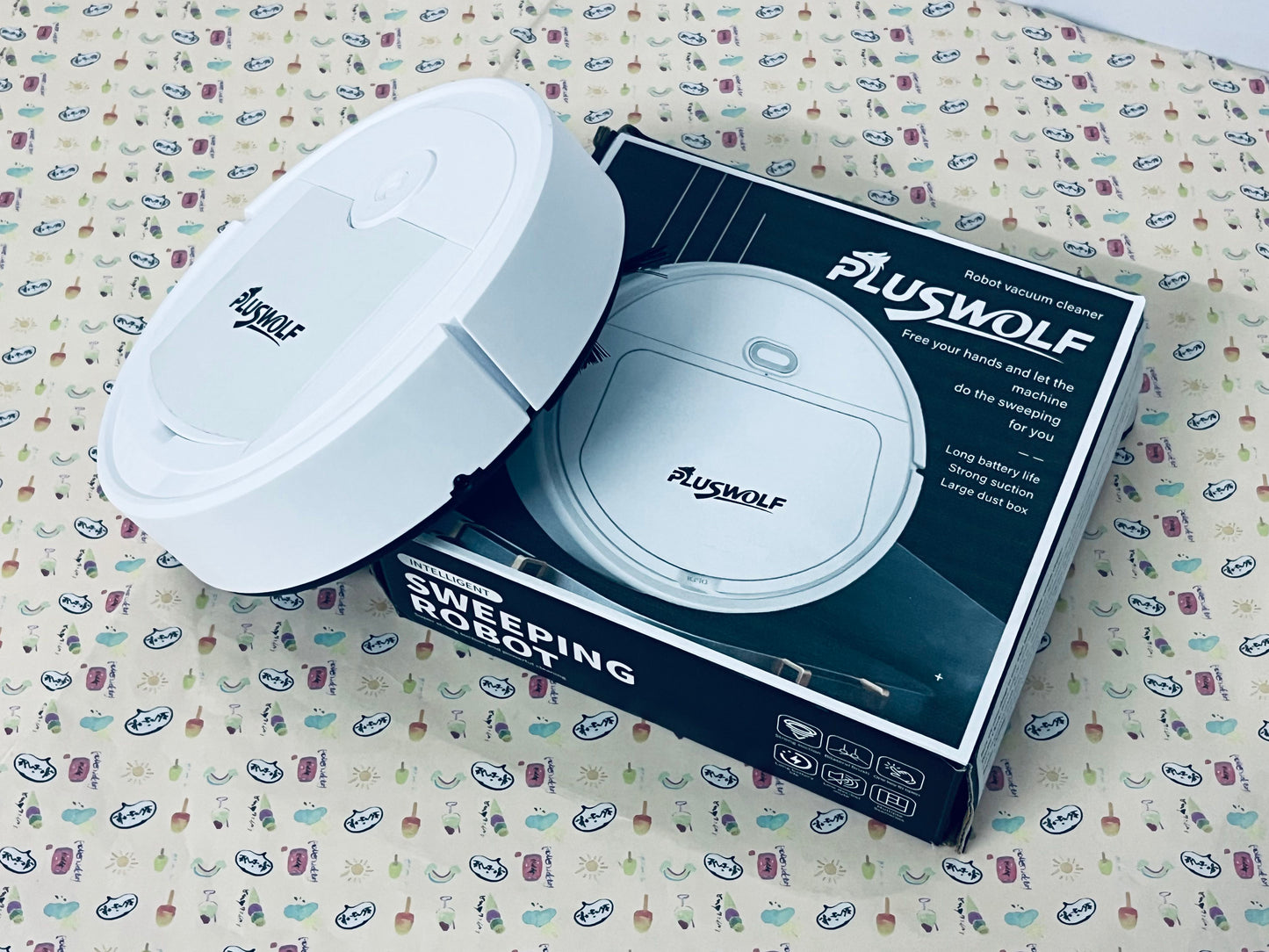 PLUSWOLF Electric Sweepers – Fully Automatic Sweeping & Suction Machine with Long Battery Life & Large Dust Box, Quiet Household Cleaning Device