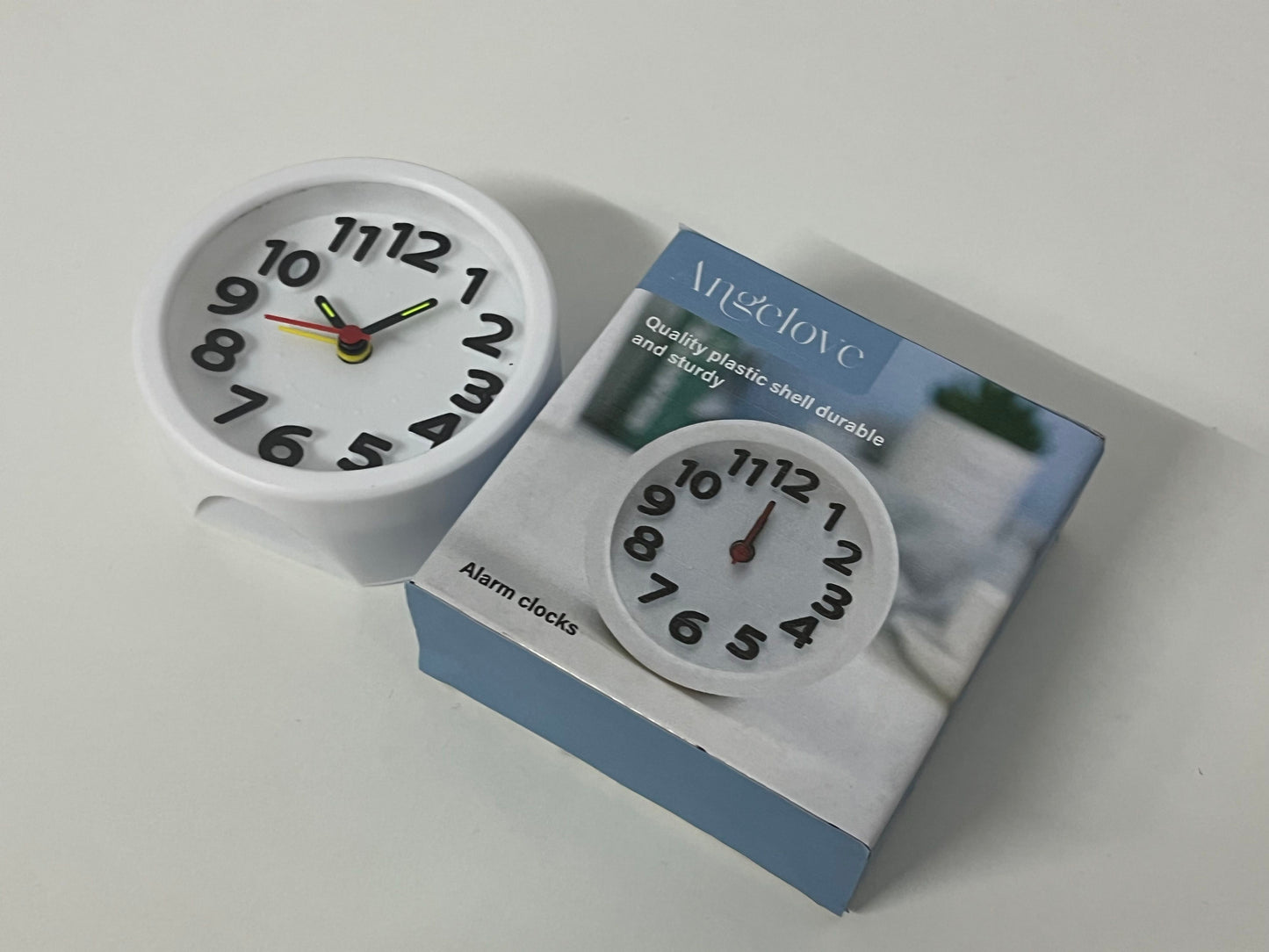 Angelove Simple Silent Alarm Clock, Large Digital Display, Snooze Function, Bedside Table Clock for Bedroom, White