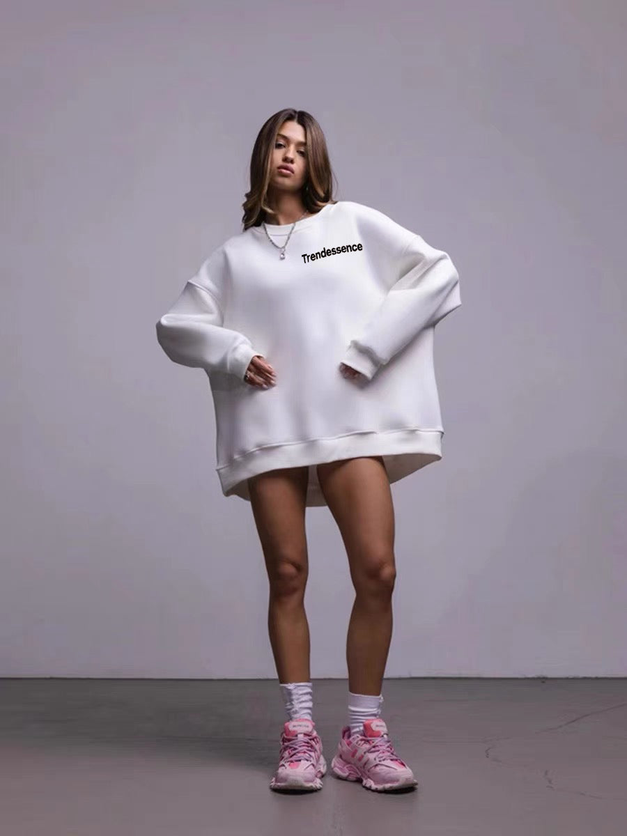 Trendessence Sweatshirts Womens Sweatshirt Crewneck Fleece Pullover Tops Oversized Sweat Shirts with Thumbholes Pockets 2025 Fall Outfits