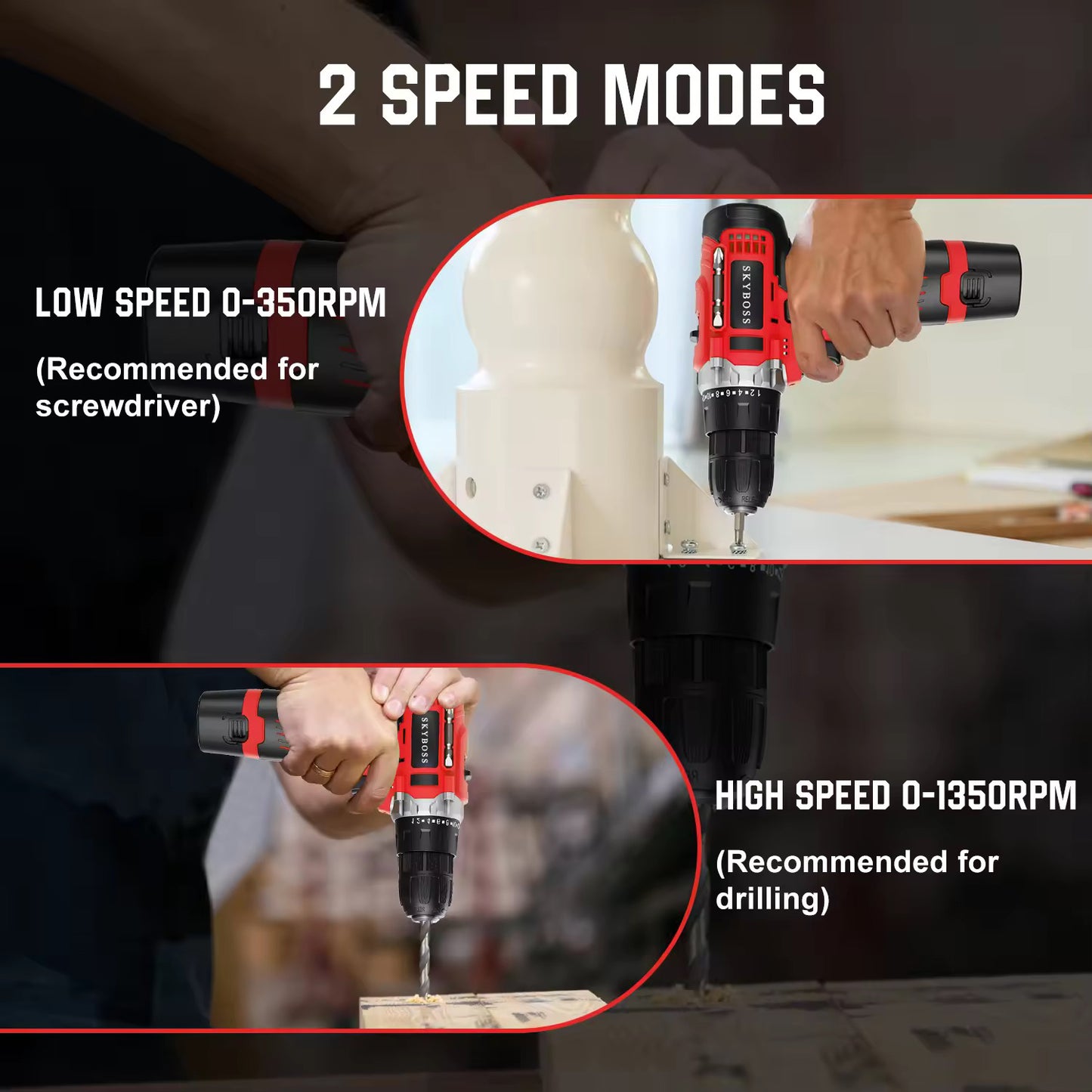 SKYBOSS-Power drill bits-NEW PRODUCT 12V Electric Power Tool Cordless Driver Drilling Machines Power Tools Set With Drill Bit
