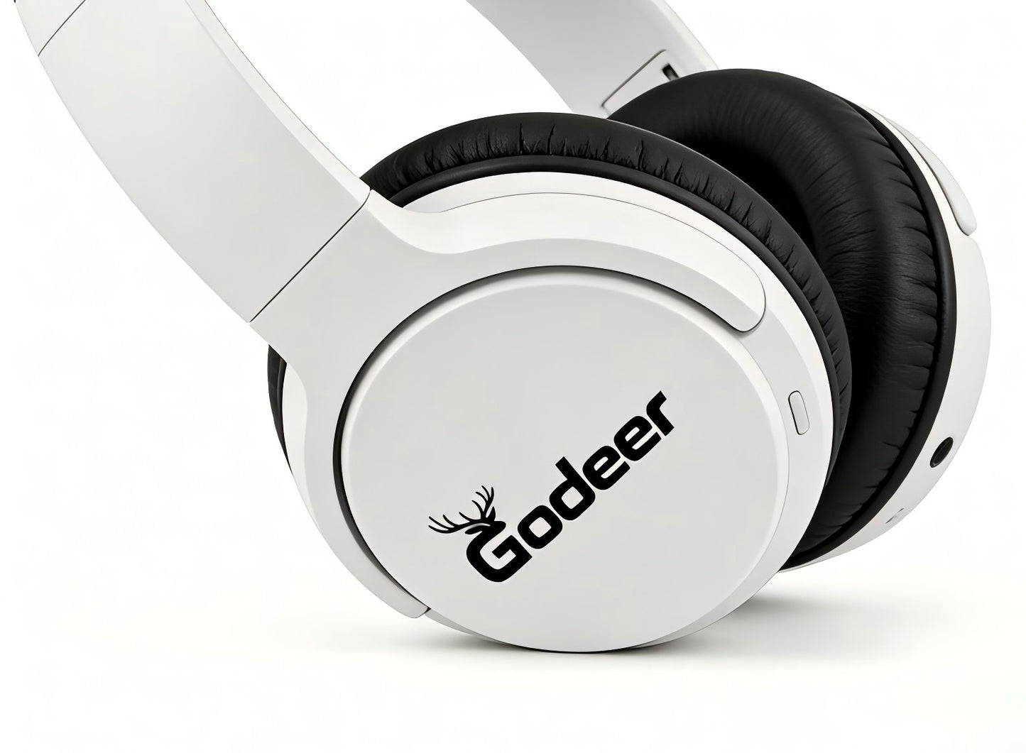 Godeer Black & White Over-Ear Bluetooth Headphones, Wireless Noise Cancelling Headset with Deep Bass, Foldable & Portable, Long Battery Life for Music, Gaming & Calls