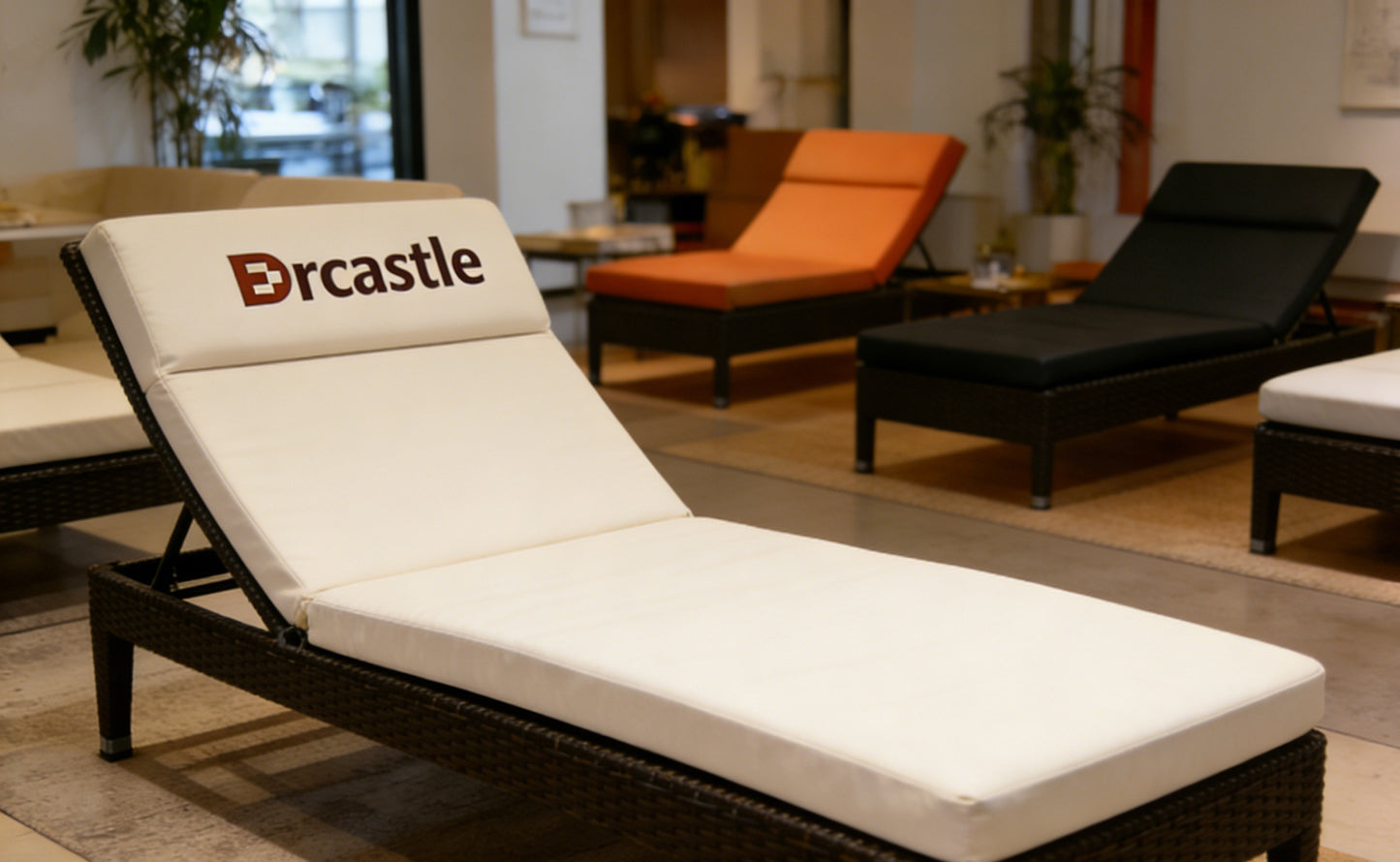Drcastle Outdoor Wicker Chaise Lounge, Adjustable Backrest Reclining Deck Chair with Thick Cushion, Patio Poolside Lounge Chair for Backyard, Pool, Balcony