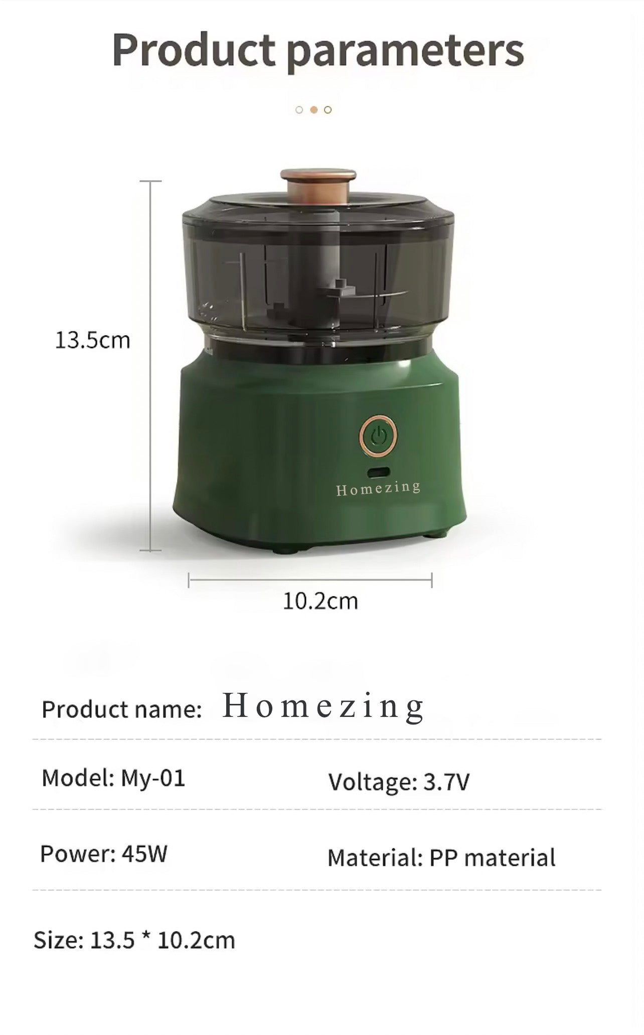 Homezing Electric food processors,New Kitchen Multifunctional Cooking Machine Wireless Electric Meat Grinder Household Plastic Garlic Grinder Baby Food Processor