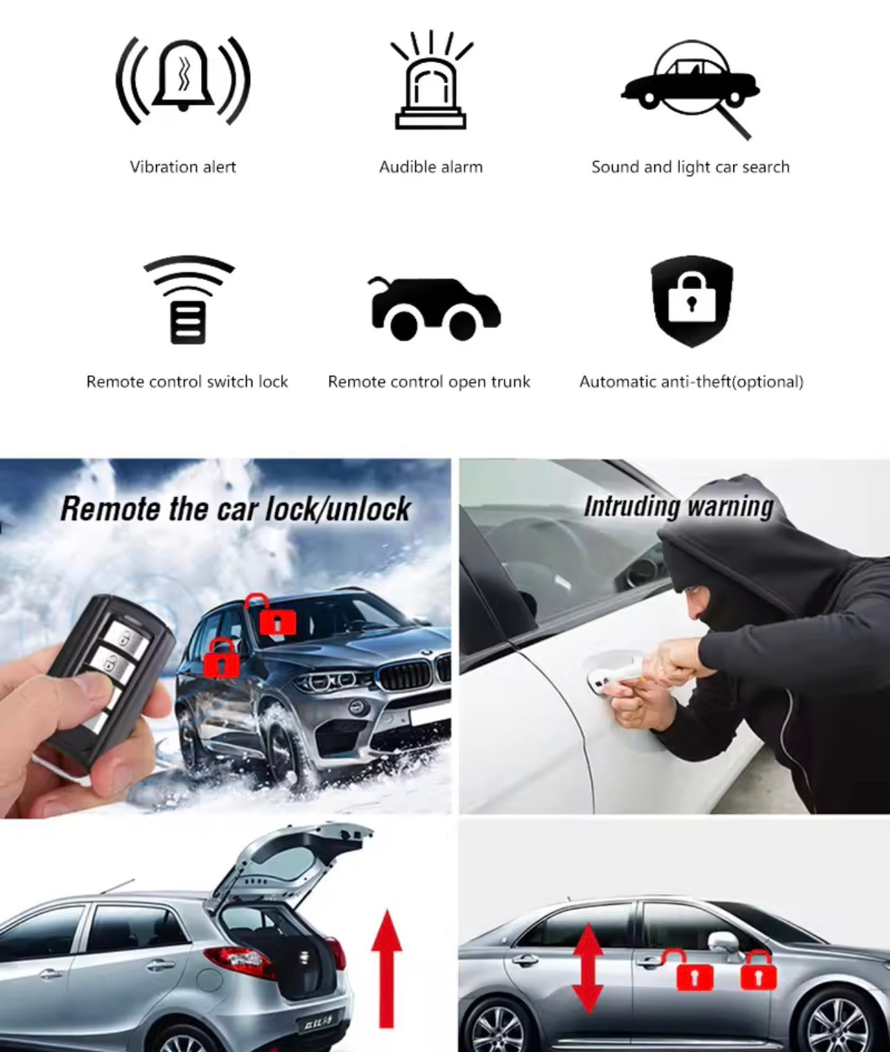TRIPARK Anti-theft devices for vehicles Remote Starter for Car Pre-Warm The Car Remotely One Key Start Keyless Entry Lock Unlock The Car, Open Trunk for Car Open Trunk with Remote Key or Phone