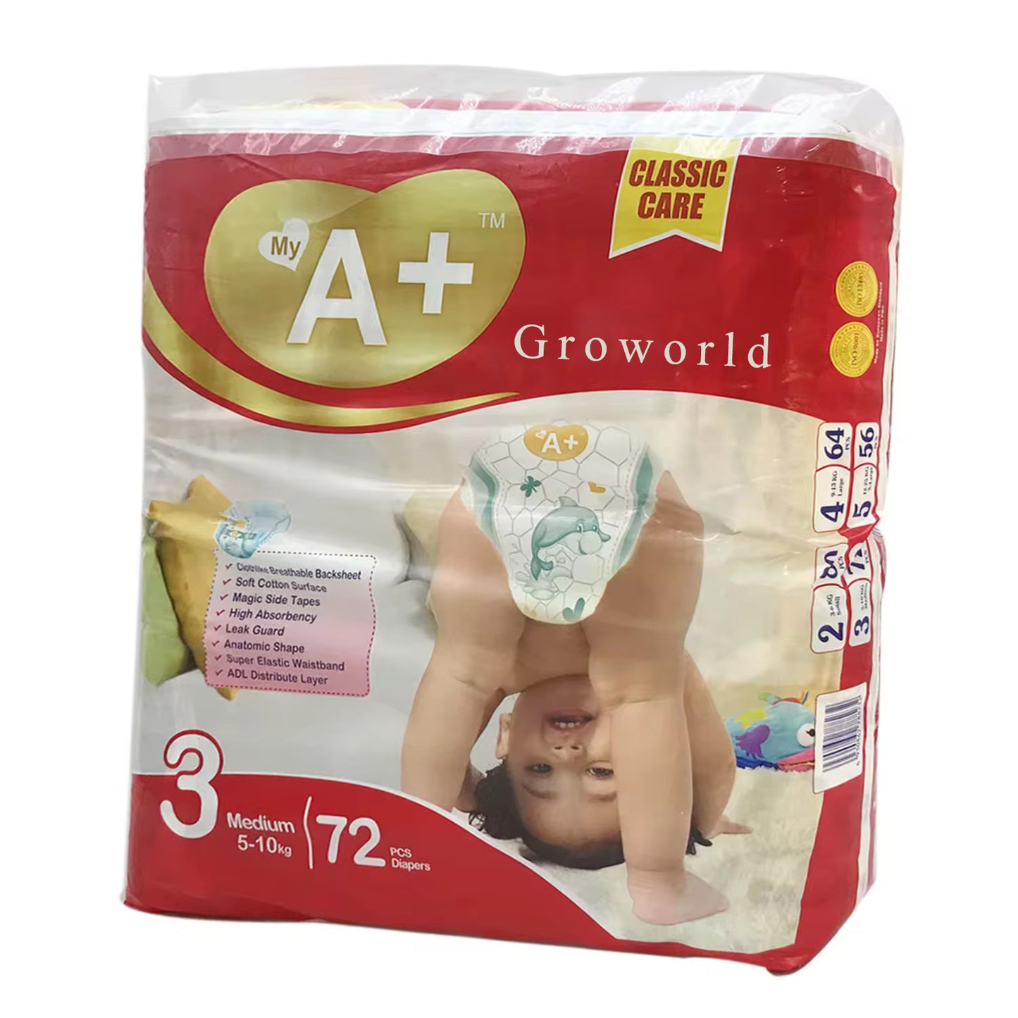 Groworld Baby diapers Snug & Dry Newborn Diapers