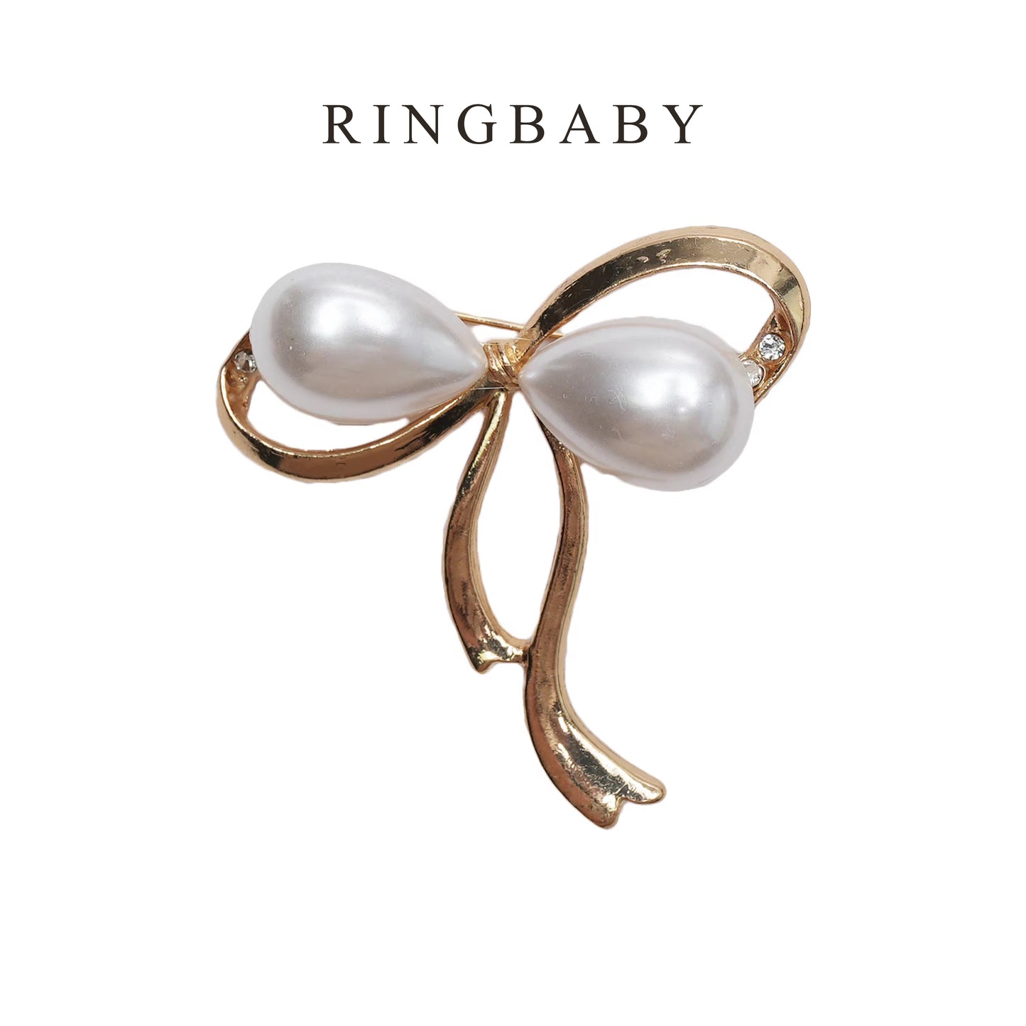 RINGBABY Brooches for clothing,Elegant Bowknot Imitation Pearl Brooch Dress Suit Bag Embellished Pins for Wedding Jewelry or Gifts