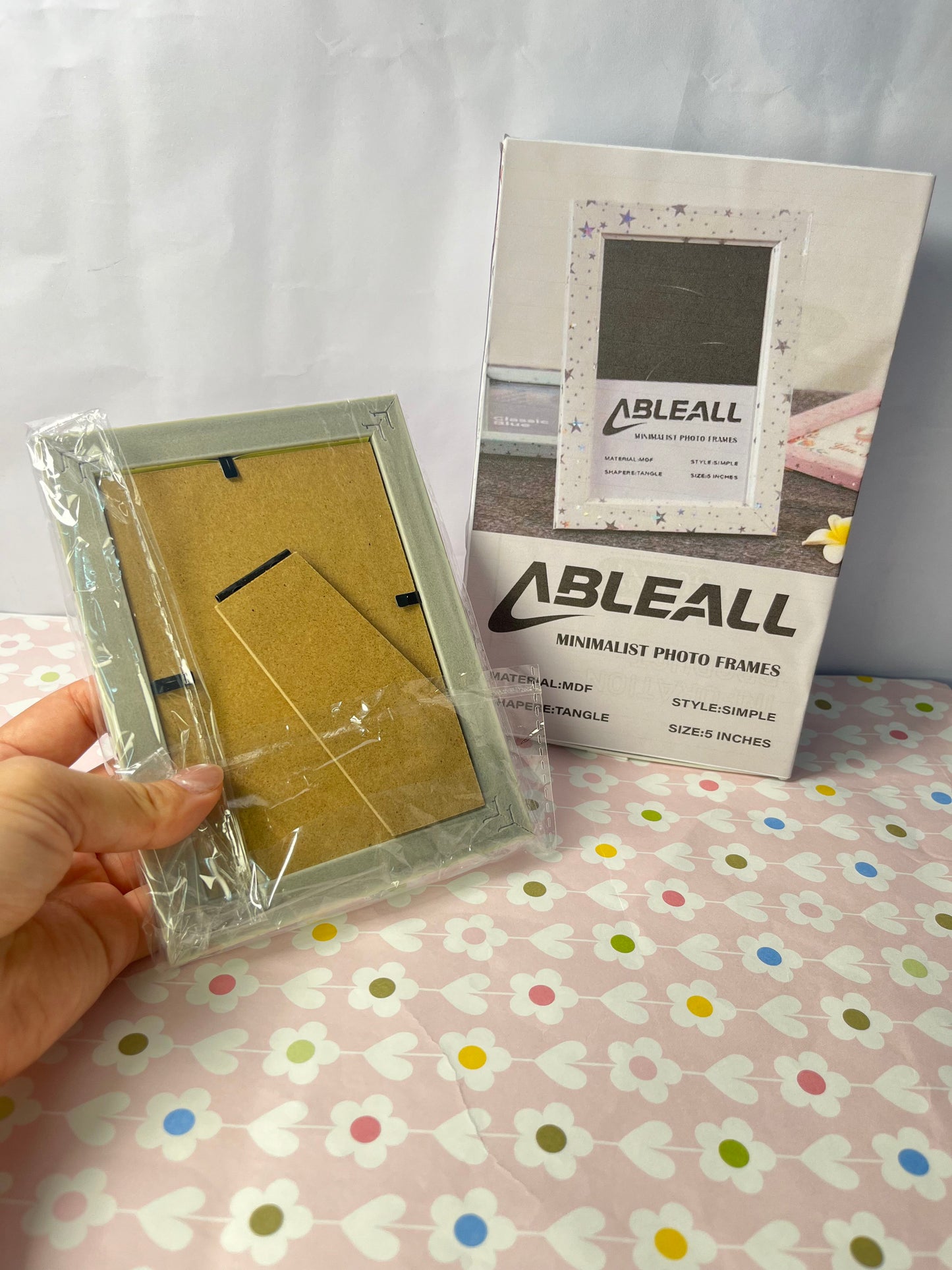 ABLEALL Beautiful stars 5x7 inch Picture Frame for Wall Hanging or Tabletop Poster Frame Display, Square Wood Wall Gallery Photo Frame