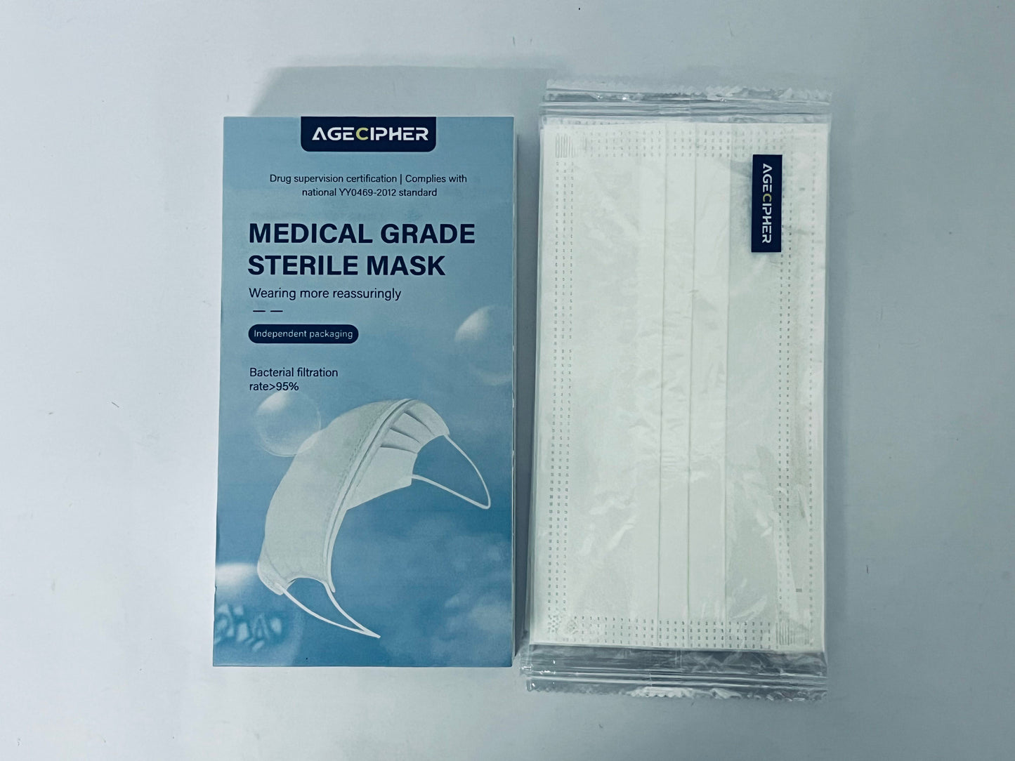 AGECIPHER Disposable Face Mask, 8 PCS White Masks, 3 Ply Protection Face Masks