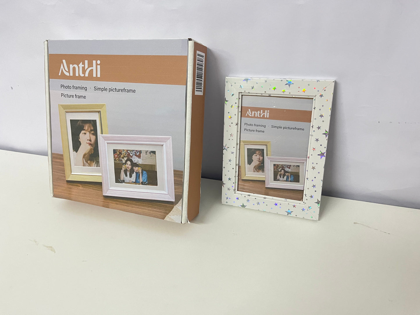 AntHi Star-Decorated Simple Picture Frame, Multi-Scenario Application, Home & Office Photo Ornament, Ideal Gift Choice