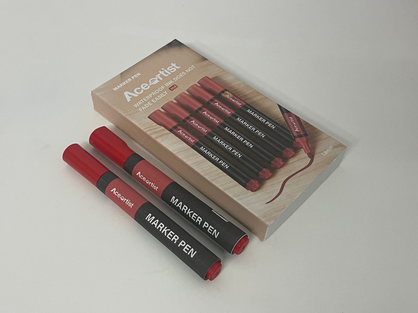 【Aceartist Waterproof Red Marker Pen】—— Reliable Writing Tool for Long-Lasting Marks