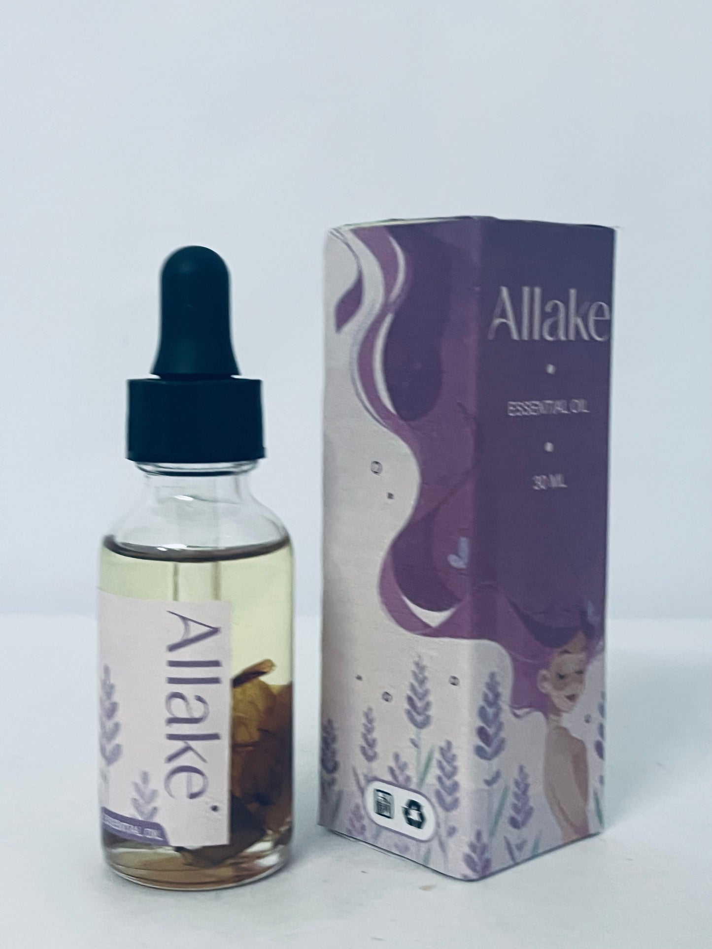 Allake Ethereal oils 30ml Pure Lavender & Sweet Almond Oil for Hair, Nails & Body Nourishing Body Oil After Shower Perfume Oil for Skin Volumizing Lavender Essential Oils for Women Organic Dry Body Oil.