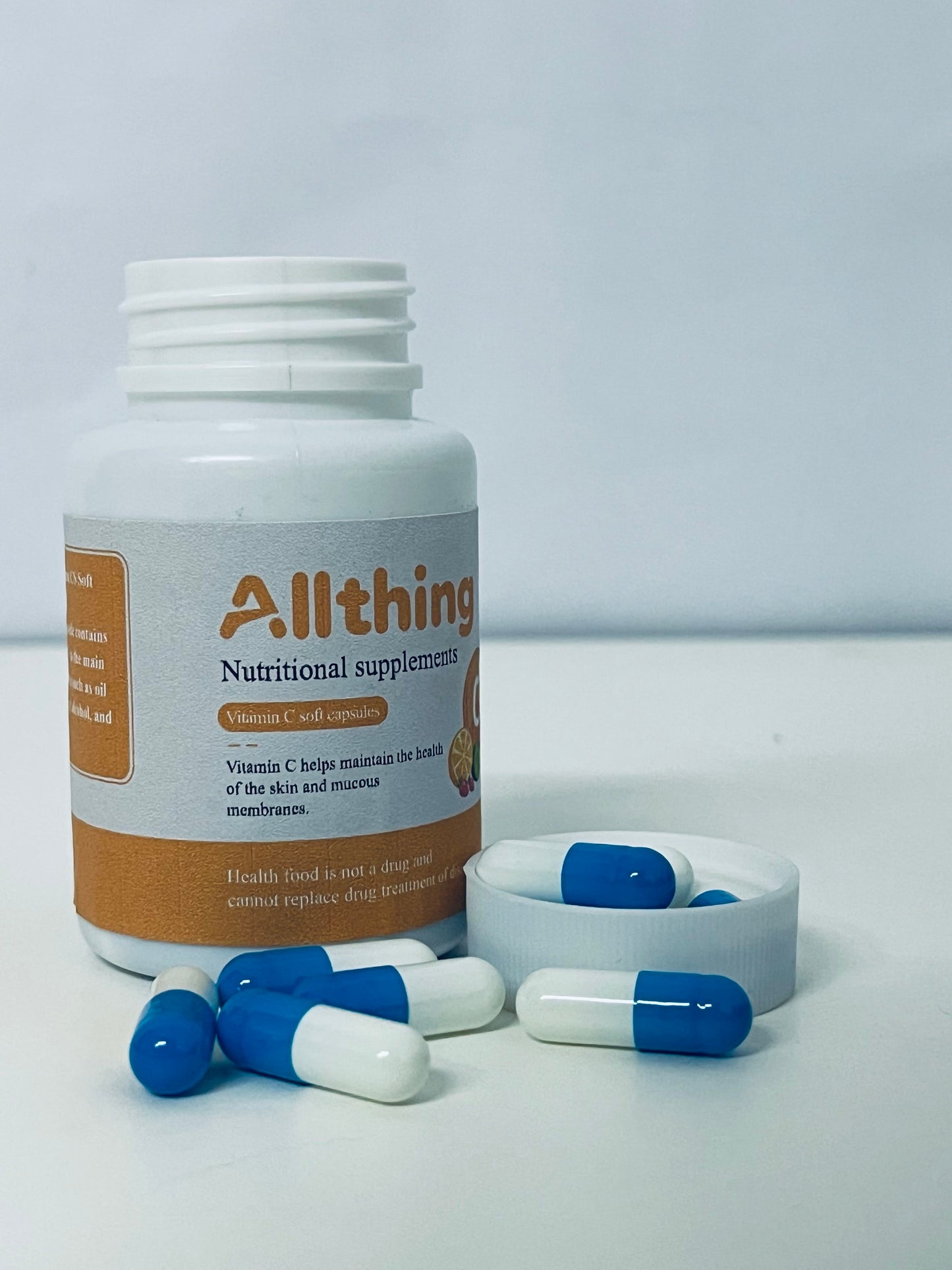 Allthing Vitamin C Soft Capsules, Maintain Skin and Mucous Membrane Health, Daily Nutritional Supplement