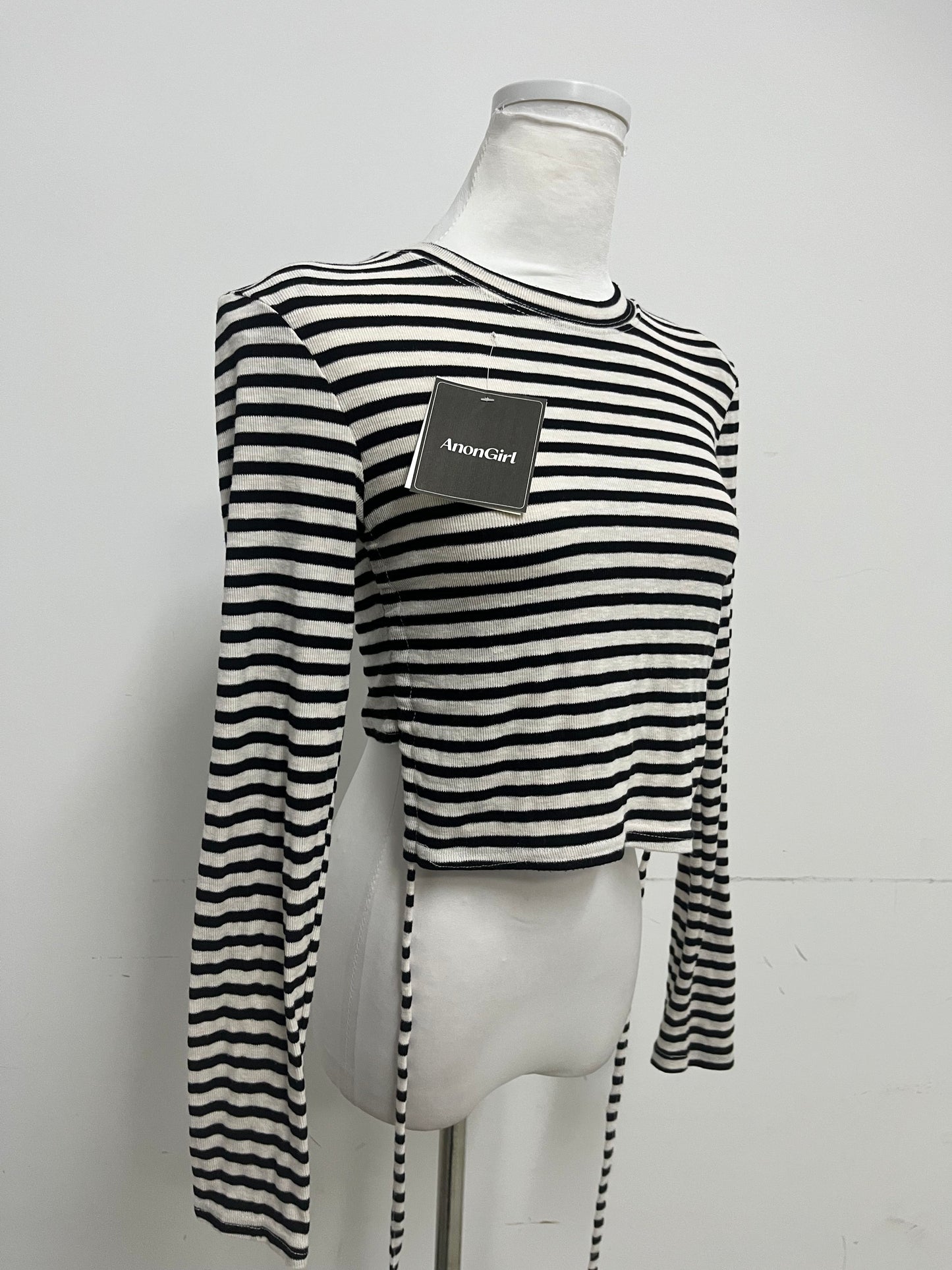 【AnonGirl Cropped Striped Tops】—— Stylish & Comfortable Cotton Top for Daily Casual Wear