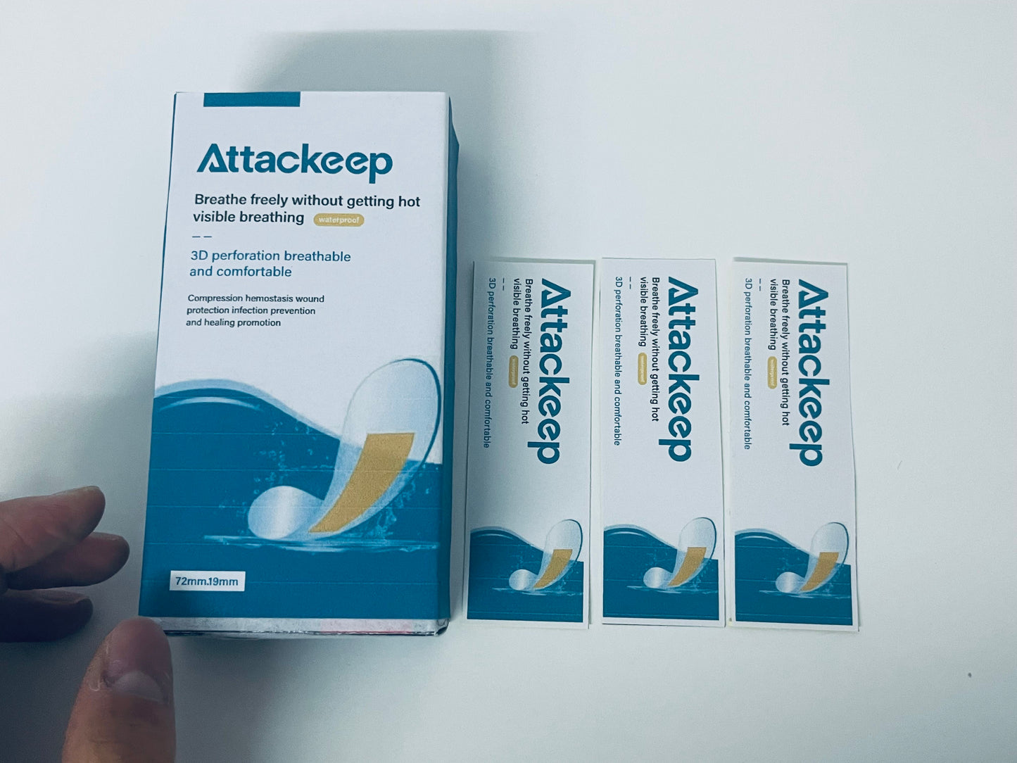 Attackeep Adhesive bandages 3D Breathable Comfort Bandages Lightweight & Non-Stuffy Style A Fresh & Reliable Item for Daily Wound Care