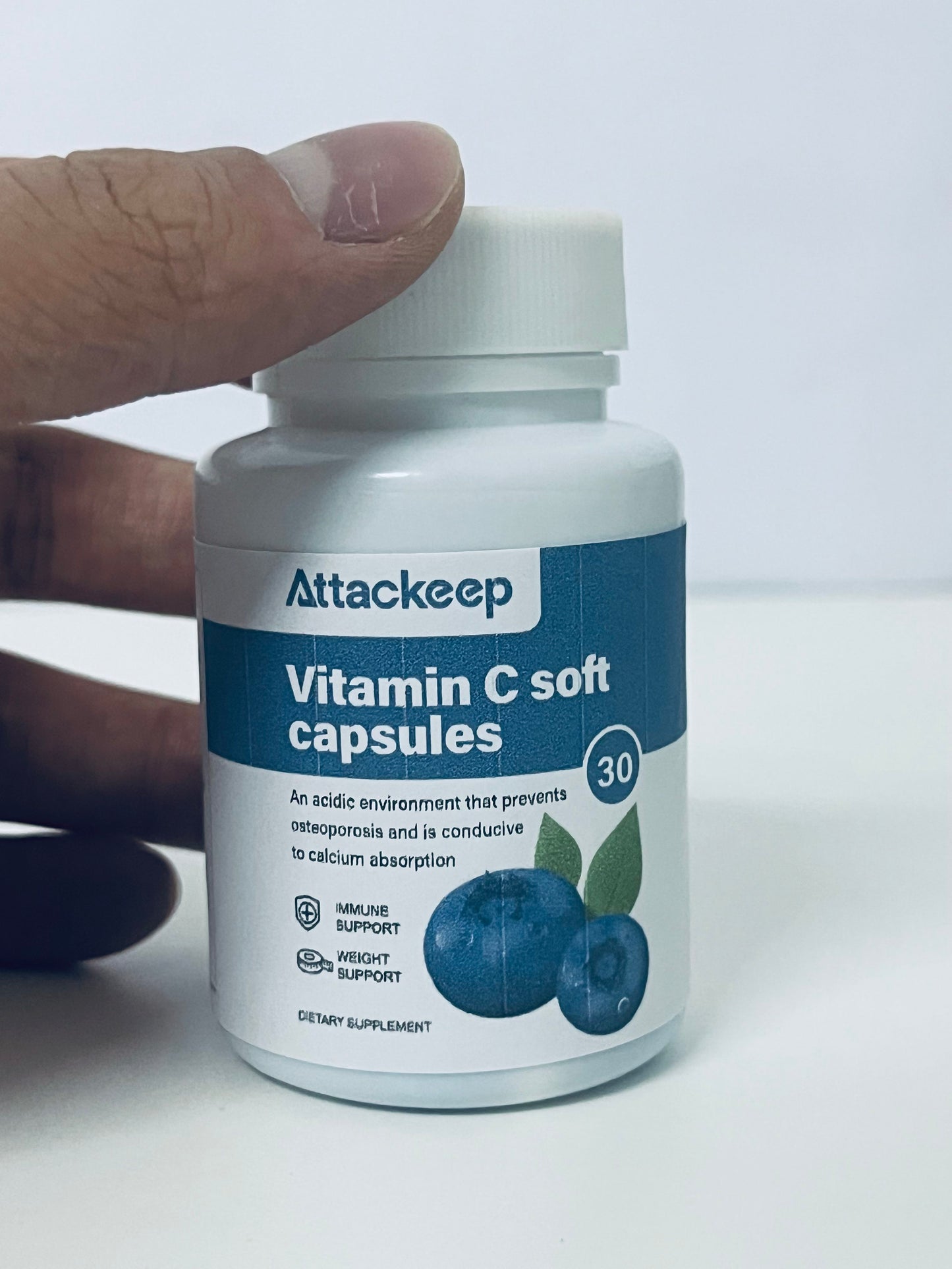 Attackeep Blueberry-Flavored Vitamin C Soft Capsules Dual-Effect Care for Daily Nutritional Supplement
