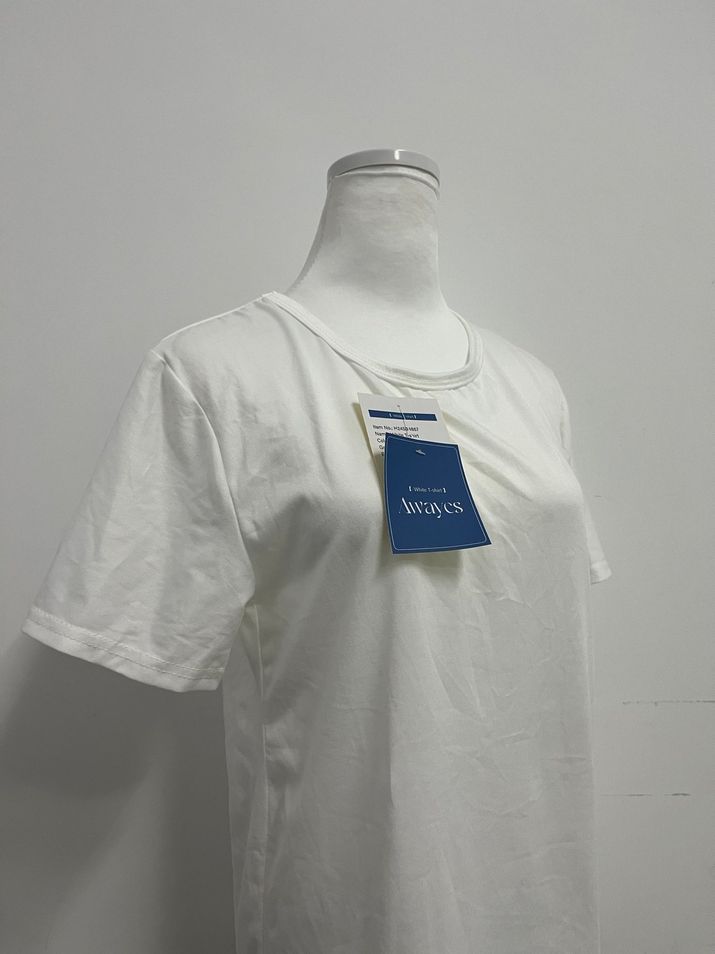 Awayes T-shirts Basic White Crew Neck T-Shirt: A Necessity for Your Wardrobe with Simplicity and Comfort