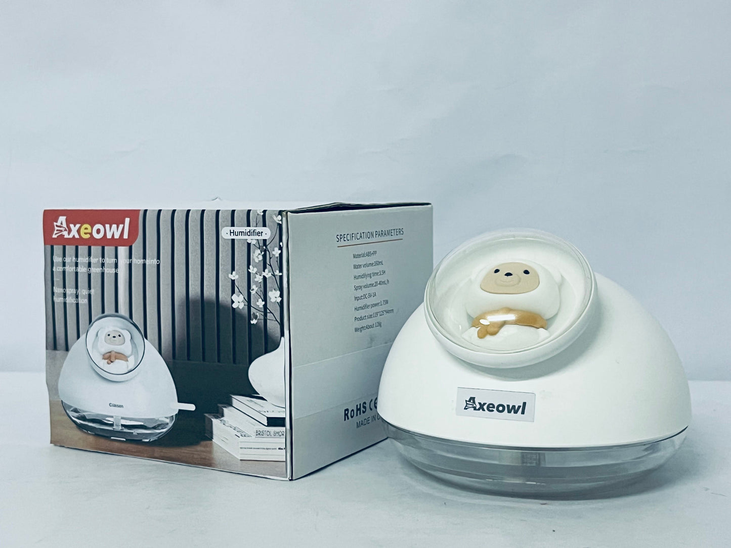 Axeowl Humidifiers Small Cute Ultrasonic Quiet Plant Humidifiers,Type C Personal Desktop Humidifier for Baby Bedroom,Office,Travel,Plants,Cool Mist