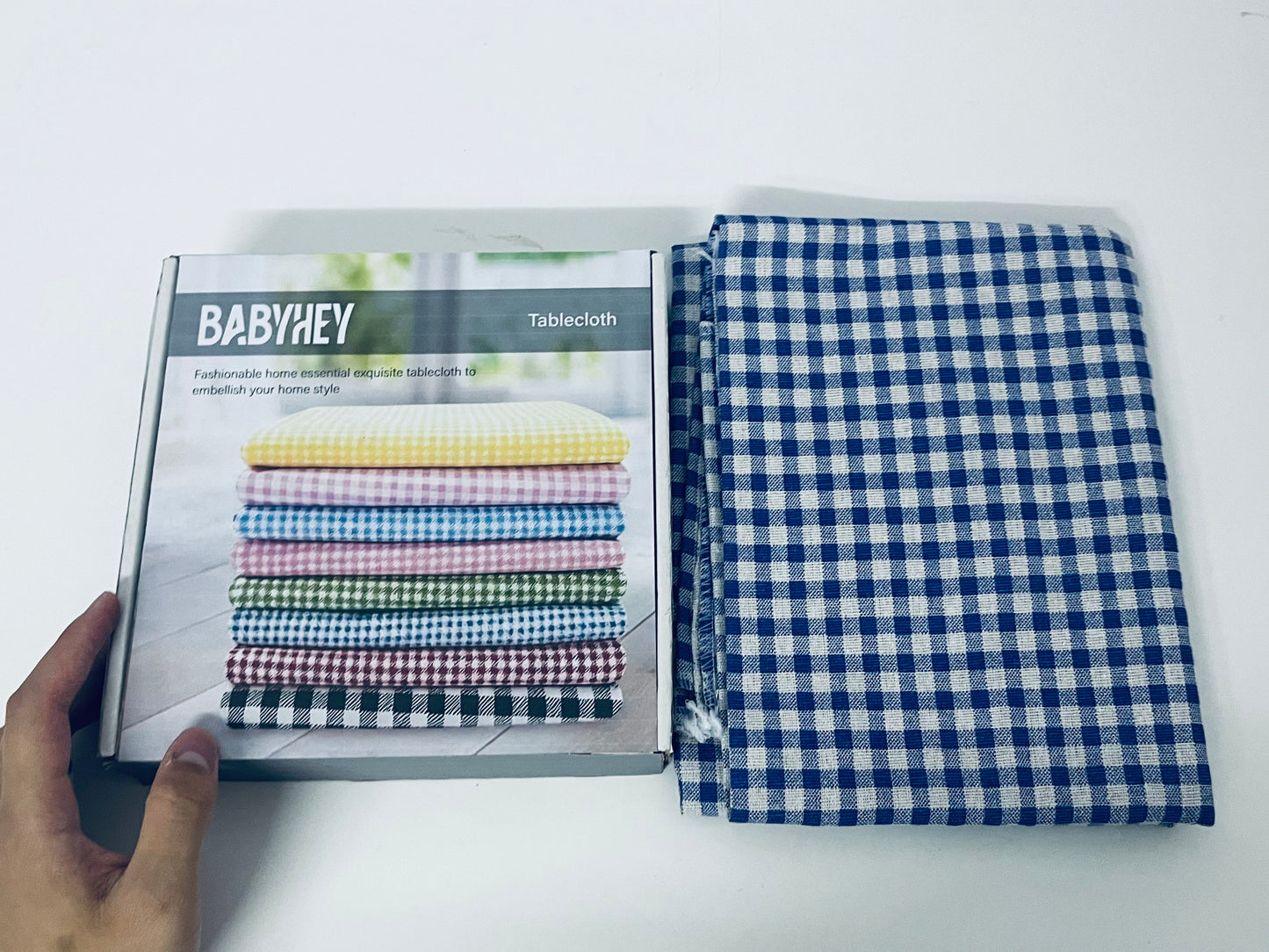 BABYHEY Table runners not of paper Blue and White Checkered Tablecloth Retro Fresh Versatile Choice for Home Decoration