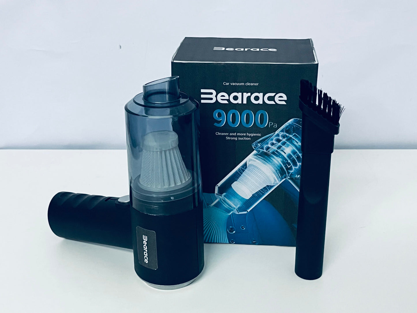 Bearace Black Electric Vacuum Cleaner - Compact Design with Powerful 9000Pa Suction