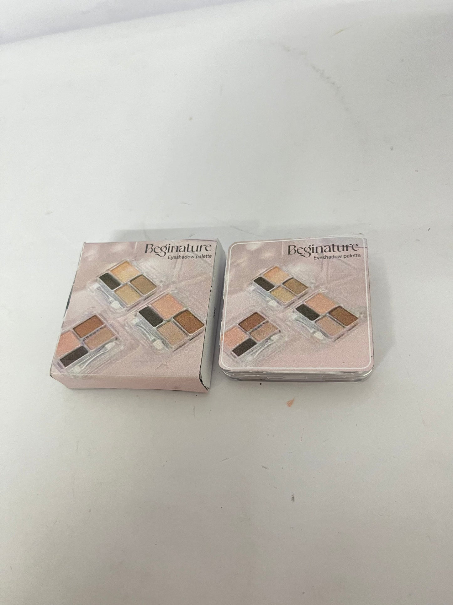 Beginature 4 Colors Matte Eyeshadow Palette,Glitter Eyeshadow Powder with Eye Makeup Aid,Longwear Shadow Palette,Blendable Powder Natural Nude Finsh