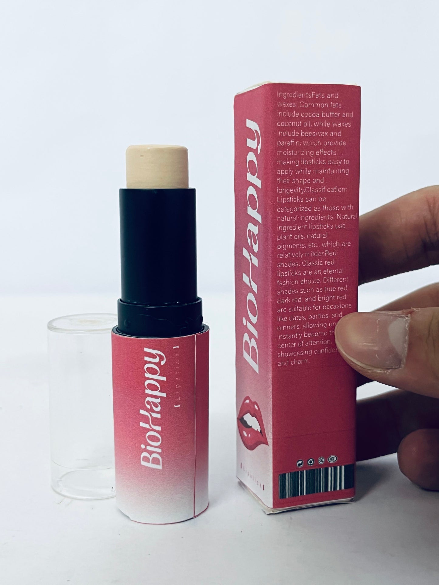 BioHappy Pink Grapefruit Jumbo Lip Balm | All Natural Lip Balms & Moisturizers | Hydrates with Beeswax, Vitamin E, Organic Coconut Oil | Cruelty-Free | Lip Balm in Recyclable Cardboard Tube