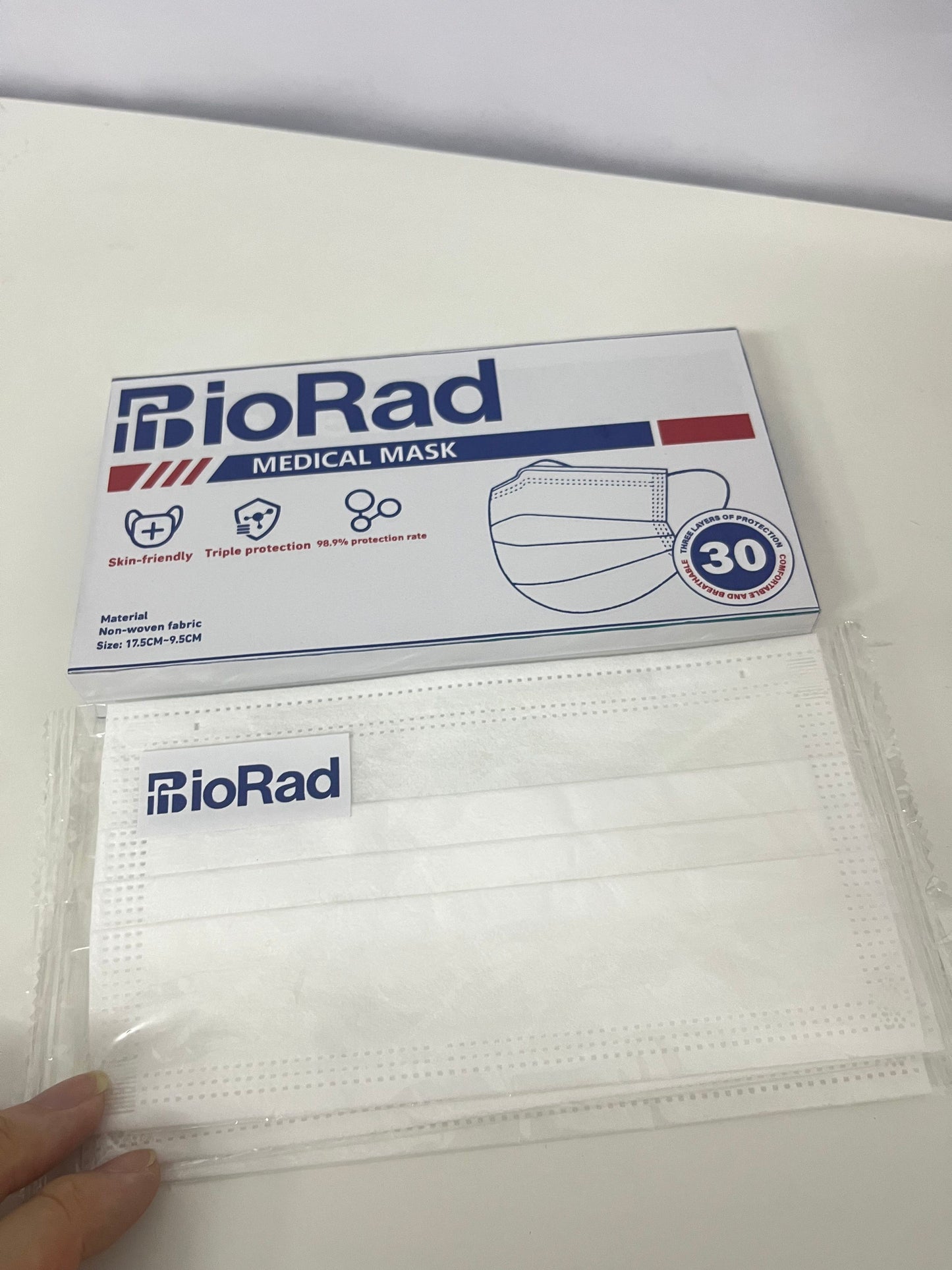 BioRad Medical Protective Mask 30-Count Skin-Friendly Triple Protection High Barrier Rate A Reliable Choice for Daily Protection