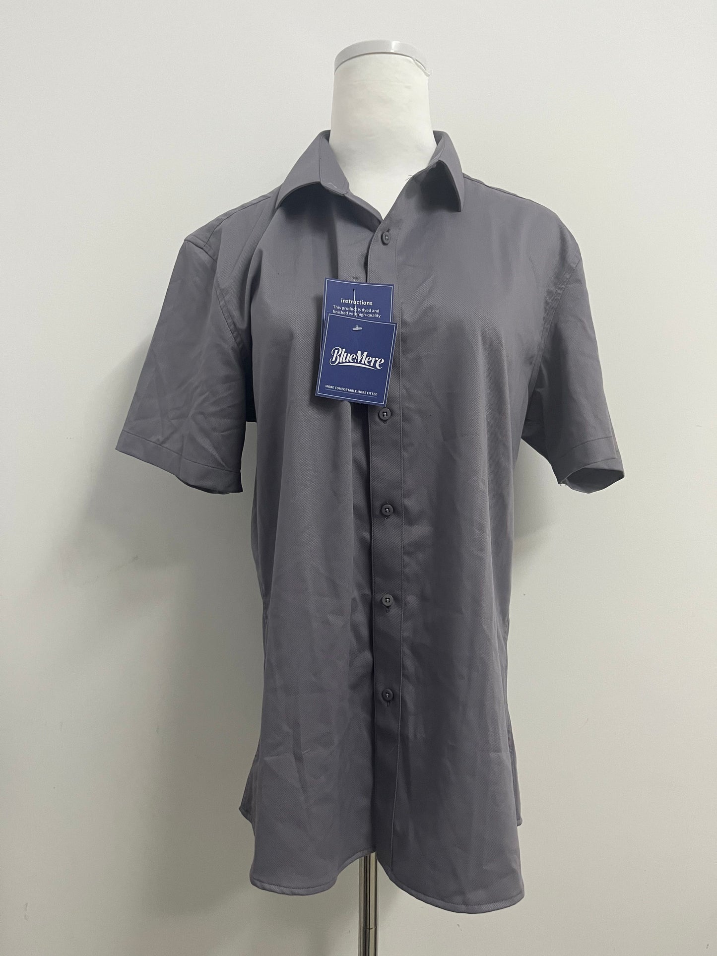 BlueMere Short Sleeve Button Dress Shirts for Women Cotton Button Down Shirts for Women Slim Fit Blouse Top 3/4 Sleeve