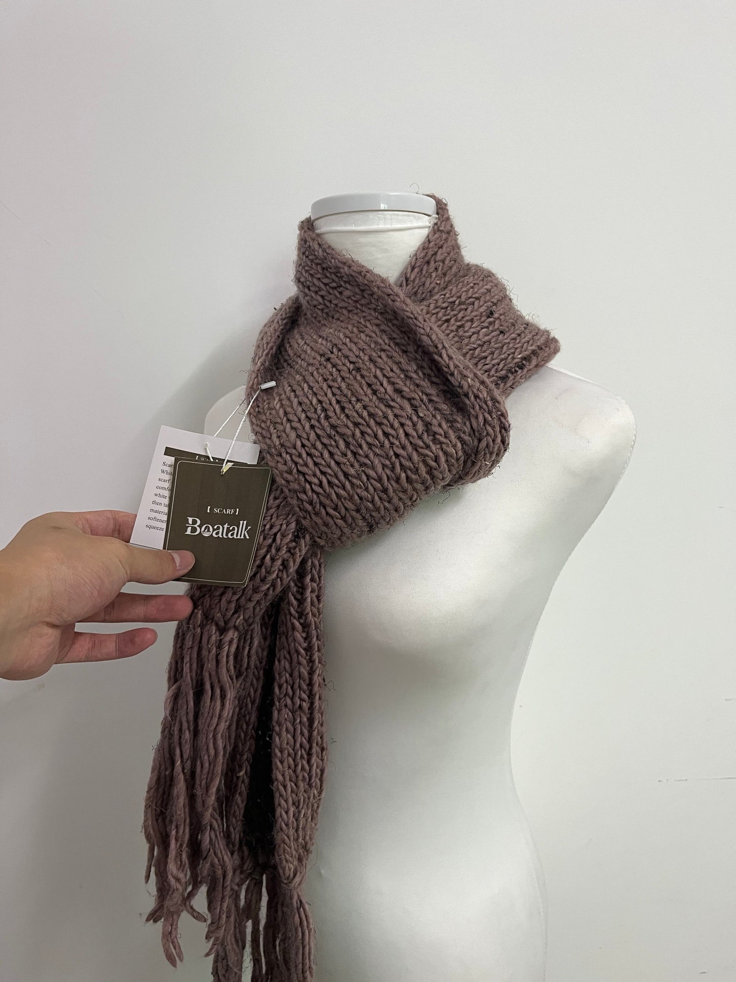 Boatalk Chunky Knit Fringe Scarf - The Perfect Fusion of Autumn and Winter Warmth and Fashion