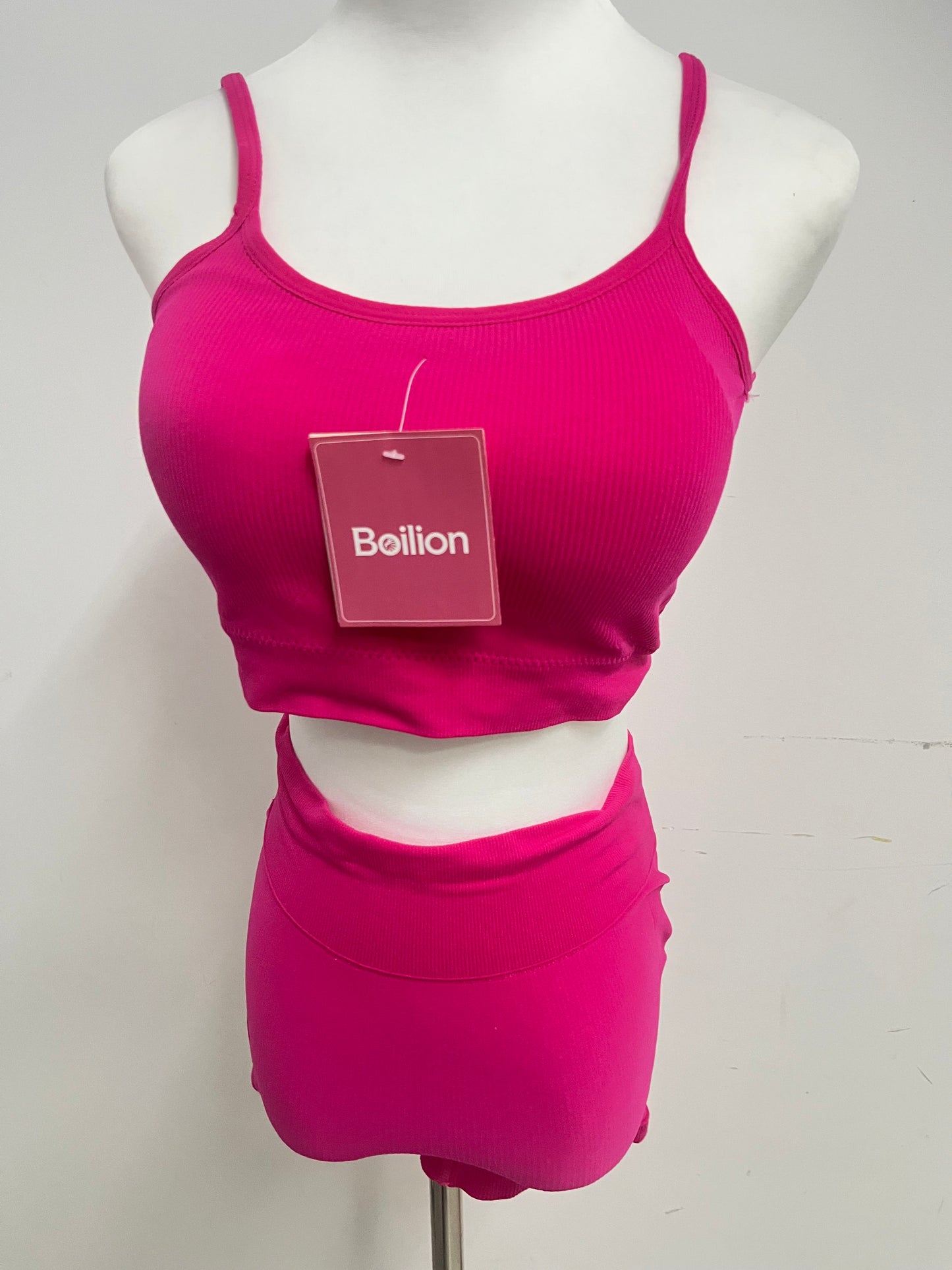 【Boilion Magenta Ribbed 2-Piece Tracksuit】—— Stylish & Comfortable Set for Daily Wear