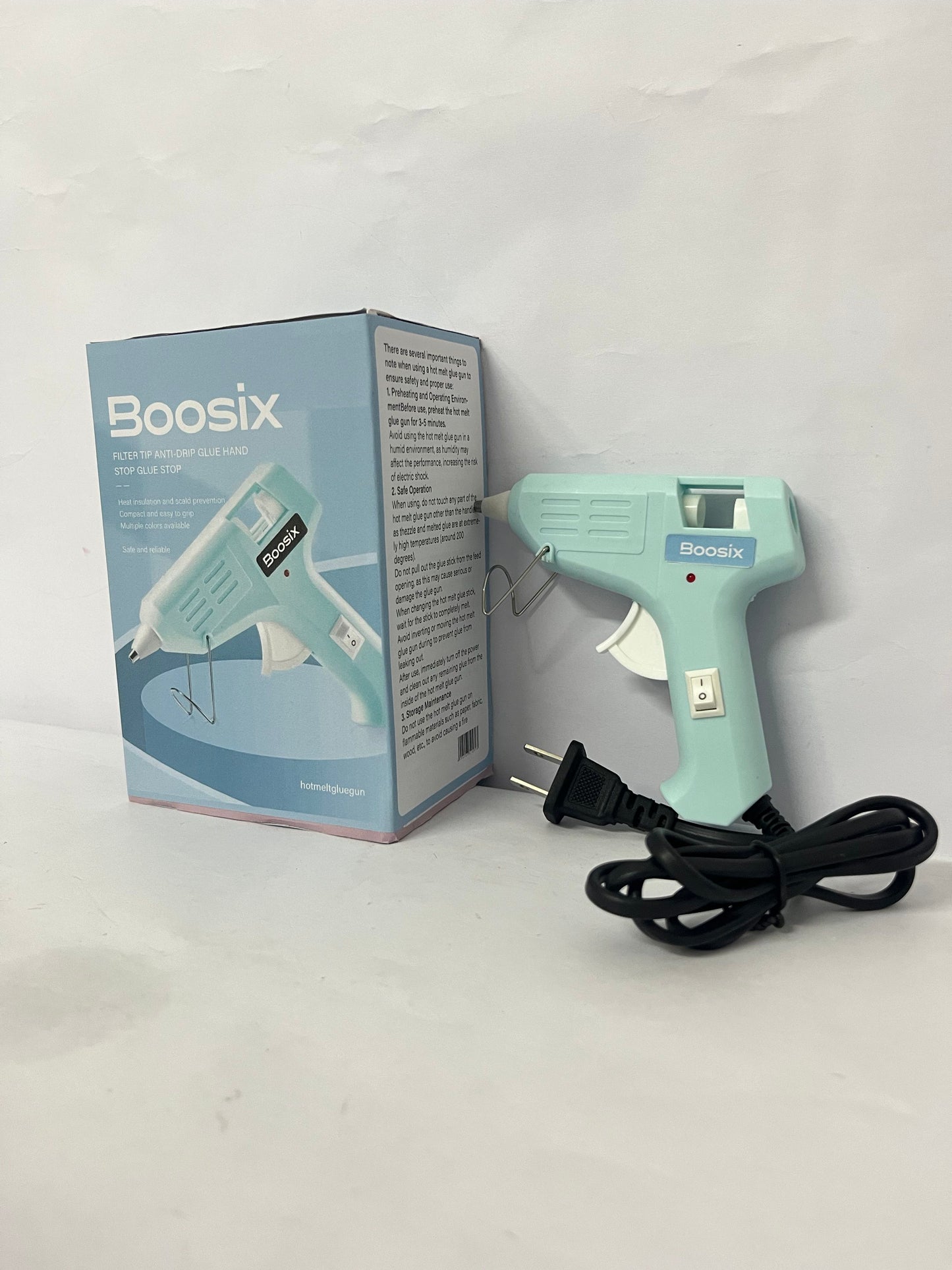 Boosix Anti-Drip Hot Glue Gun, Essential Tool for Home DIY Crafts, Safe and Easy to Operate (Ideal for Crafting, Home Repair, Holiday Decoration, etc.)