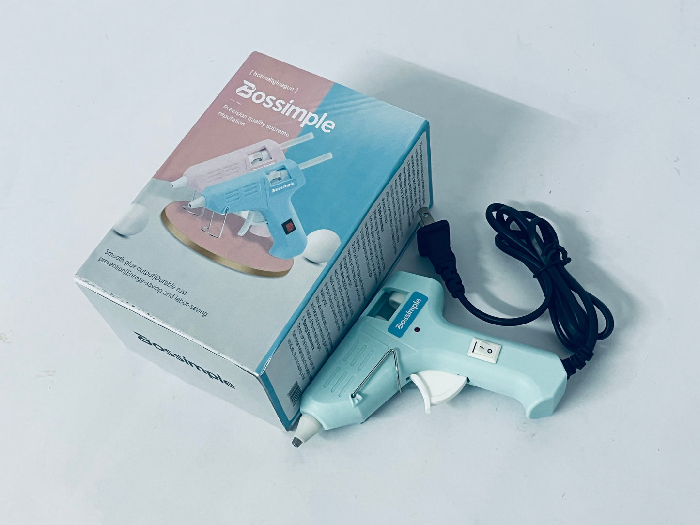 Bossimple Hot Melt Glue Gun with On/Off Switch - Precision Crafting Tool for DIY Projects, Arts, Crafts & Repairs