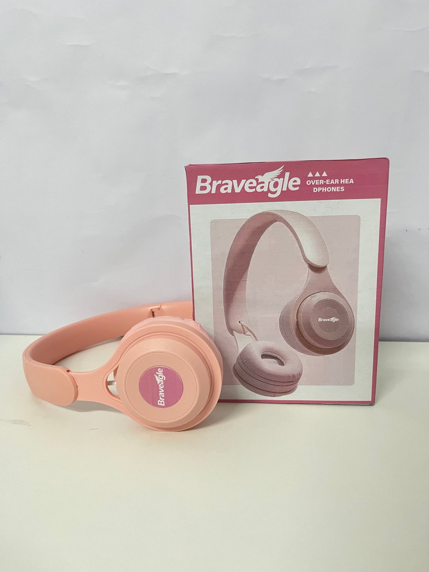 Braveagle Pink Over-Ear Headphones Comfortable Audio Item for Atmosphere Entertainment