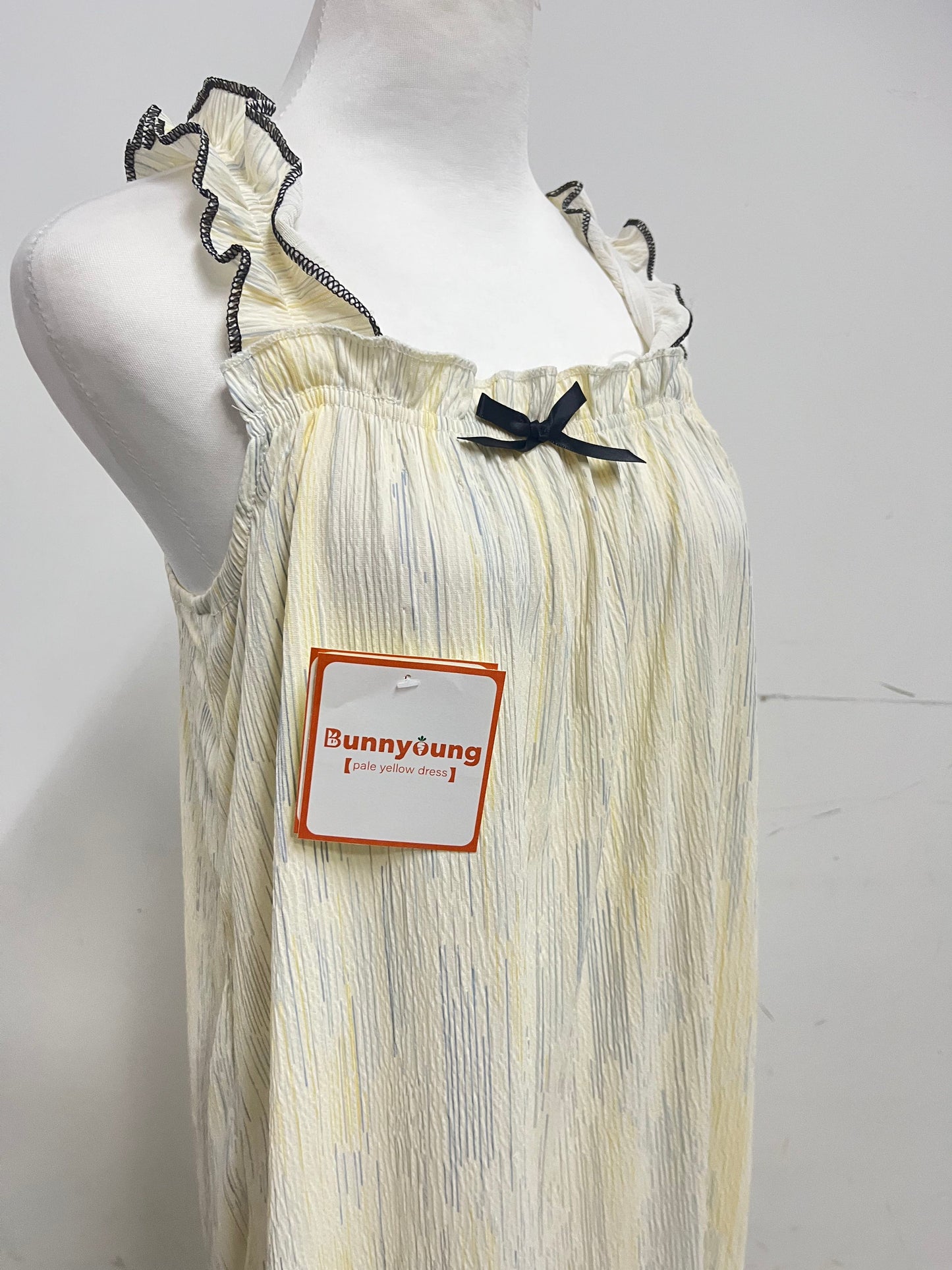 【Bunnyoung Pale Yellow Ruffled Strap Dress】—— Sweet & Airy Daily Wear