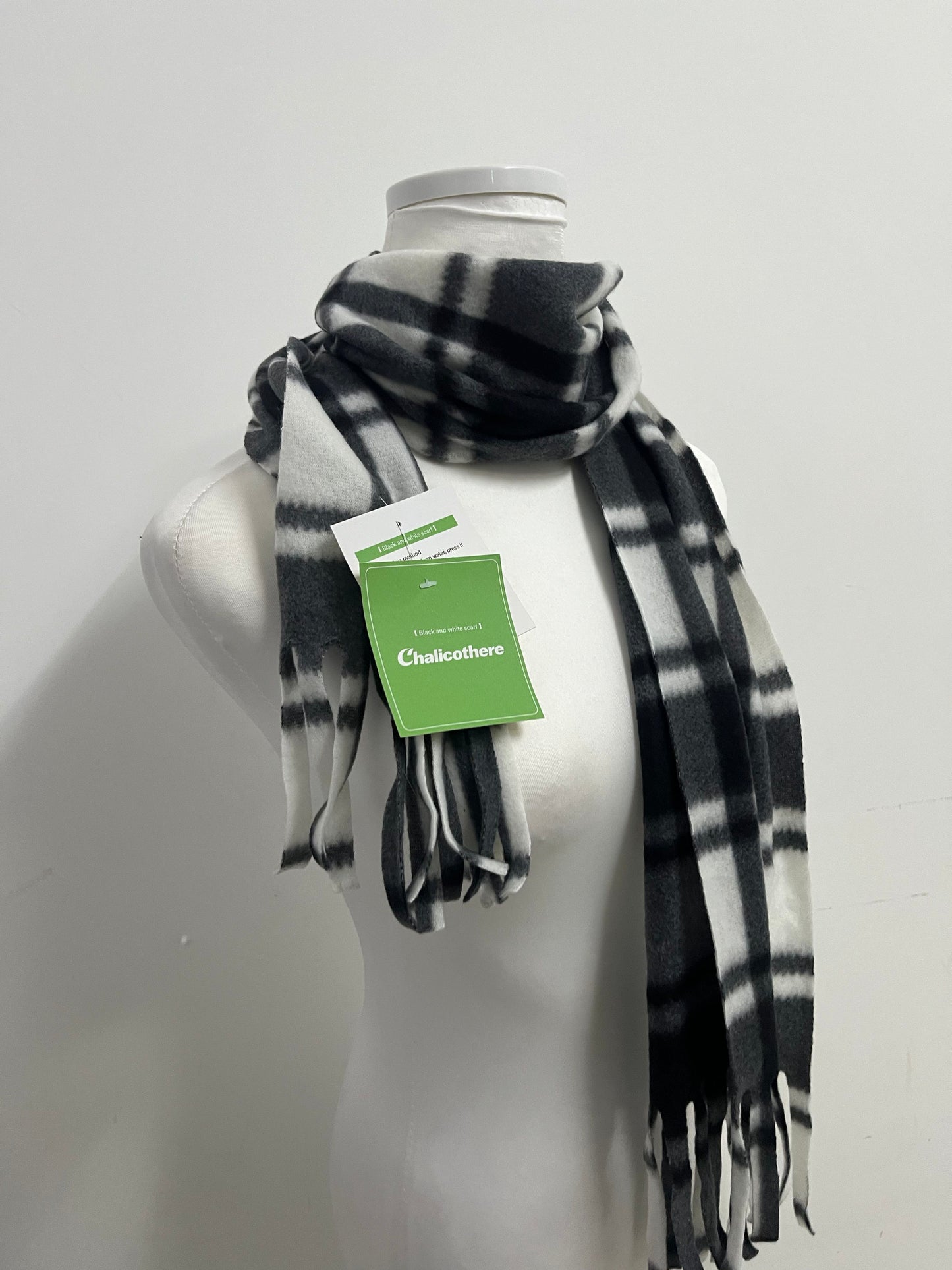 Chalicothere Neckerchiefs Black and White Plaid Warm Scarf - A Dual Role of Fashion and Warmth in Winter