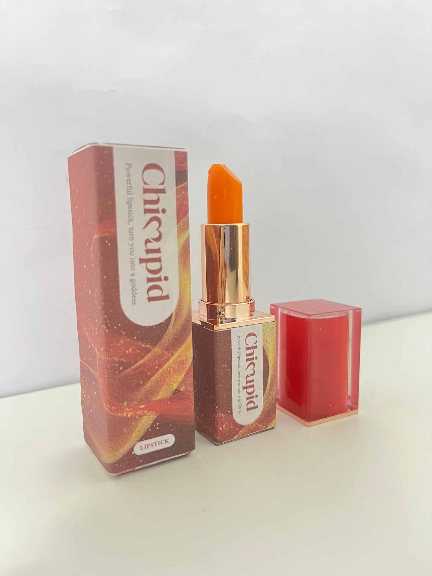 Chicupid Satin Finish Orange Lipstick (Long-Wearing, 3.5g)