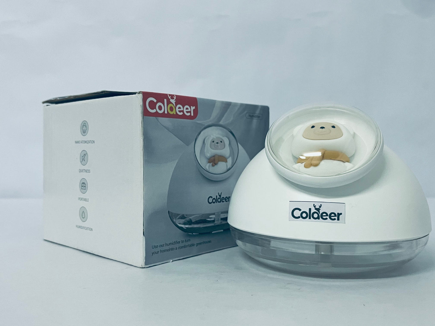 Coldeer Humidifiers Large Capacity 500ml humidifier, 25db Ultra Mute Humidifier. for Bedroom Living room Office, Nano Fine Mist with Color Changing Night Light for Baby Room Kids Room