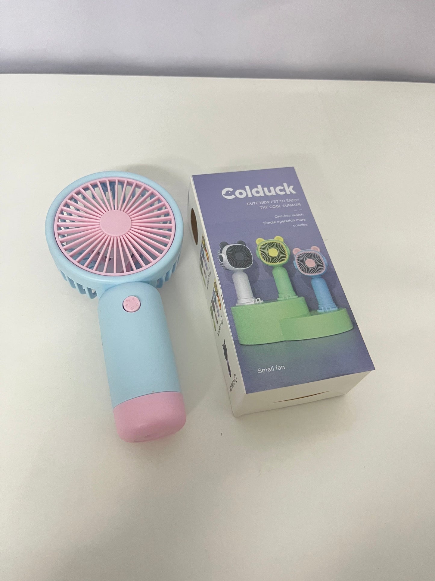 Colduck Electric fans Macaron Handheld Mini Fan Cute & Portable Cool & Long-Lasting A Cooling Pet for Summer Outings