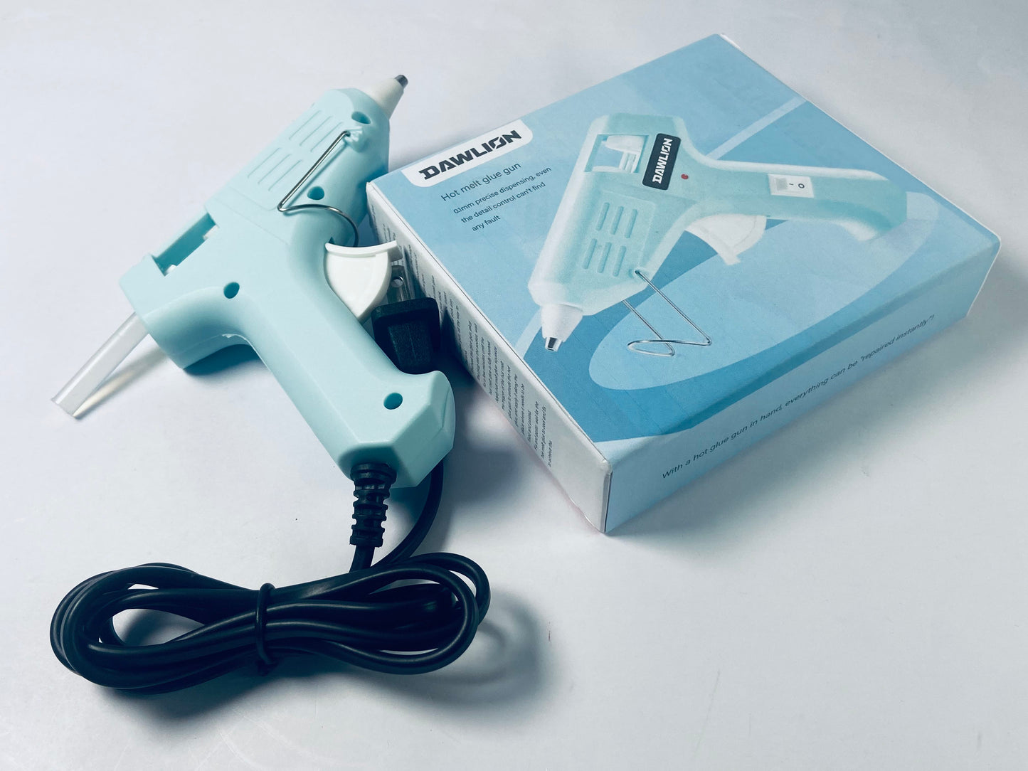 DAWLION Full Size Hot Glue Gun with 60/100W Dual Power and 21 Hot Glue Sticks (7/16"), Fast Preheating Heavy Duty Industrial Gluegun with Storage Case for Crafting, DIY and Repairs (Cyan)