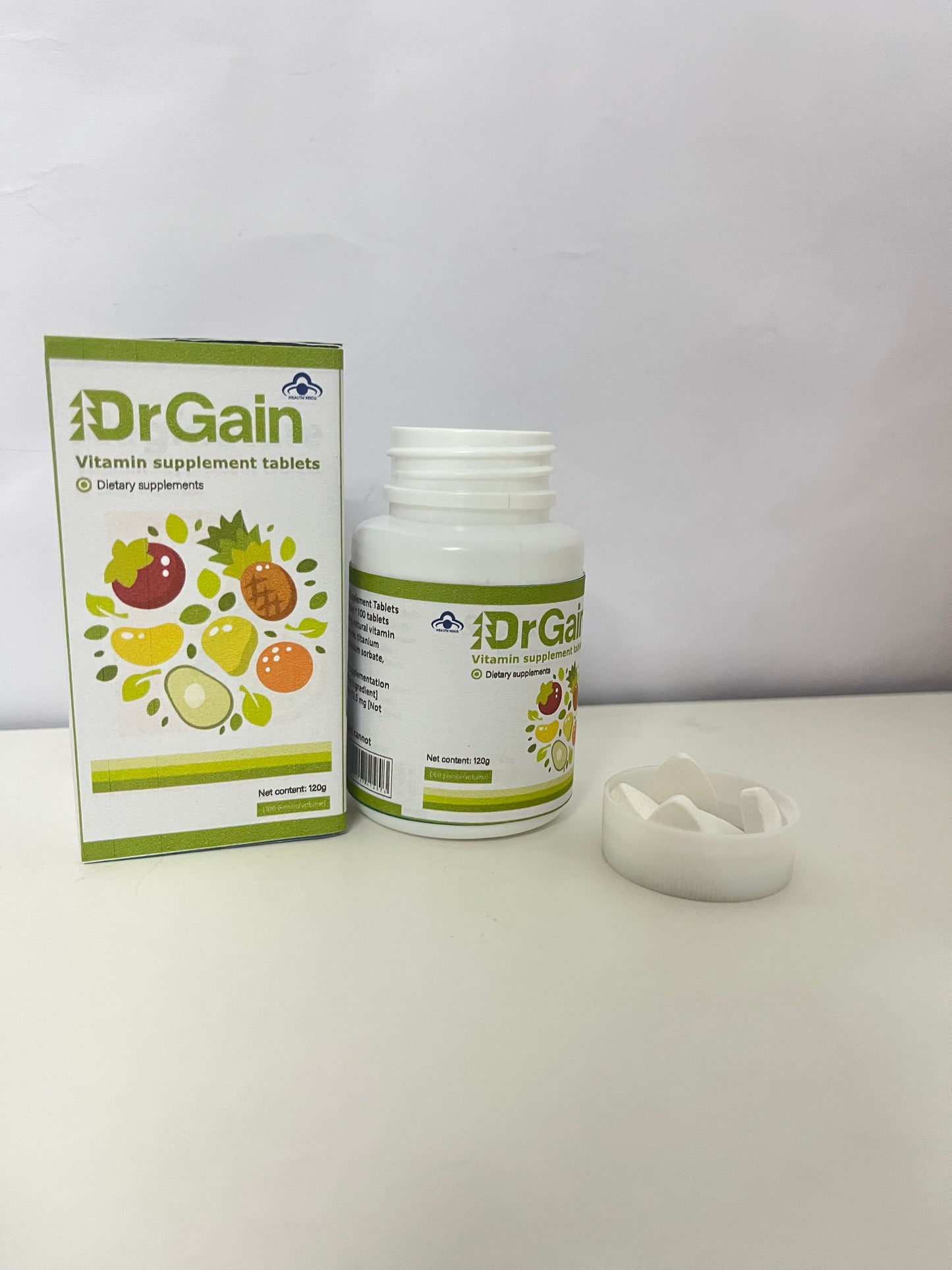DrGain Multivitamin Dietary Supplement Tablets 120g Large Capacity Multi-Nutrient Supplement A Light-Burden Choice for Daily Health