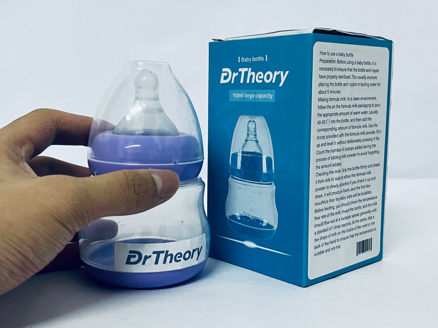 DrTheory Natural Baby Bottles with Natural Response Nipples (Slow Flow, Flow 2)