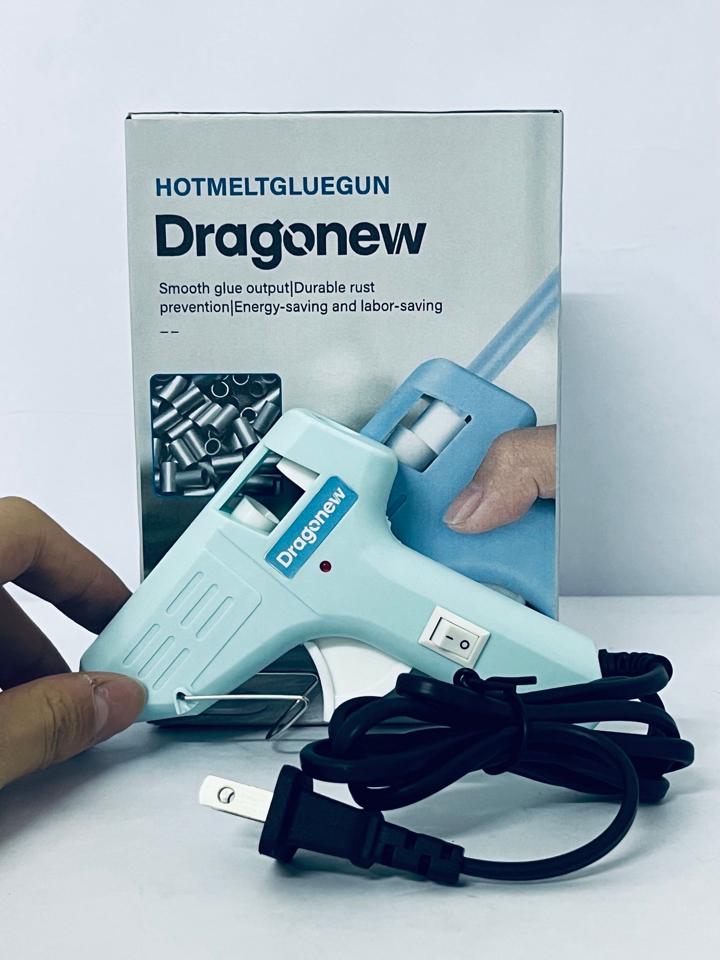 Dragonew Mini Glue Gun Crafts Hot Melt Guns Low Temp Glue with Burn Protection Fast Preheating and Easy Squeeze Trigger for School DIY Arts Class Projects Home Quick Repairs, 20 W